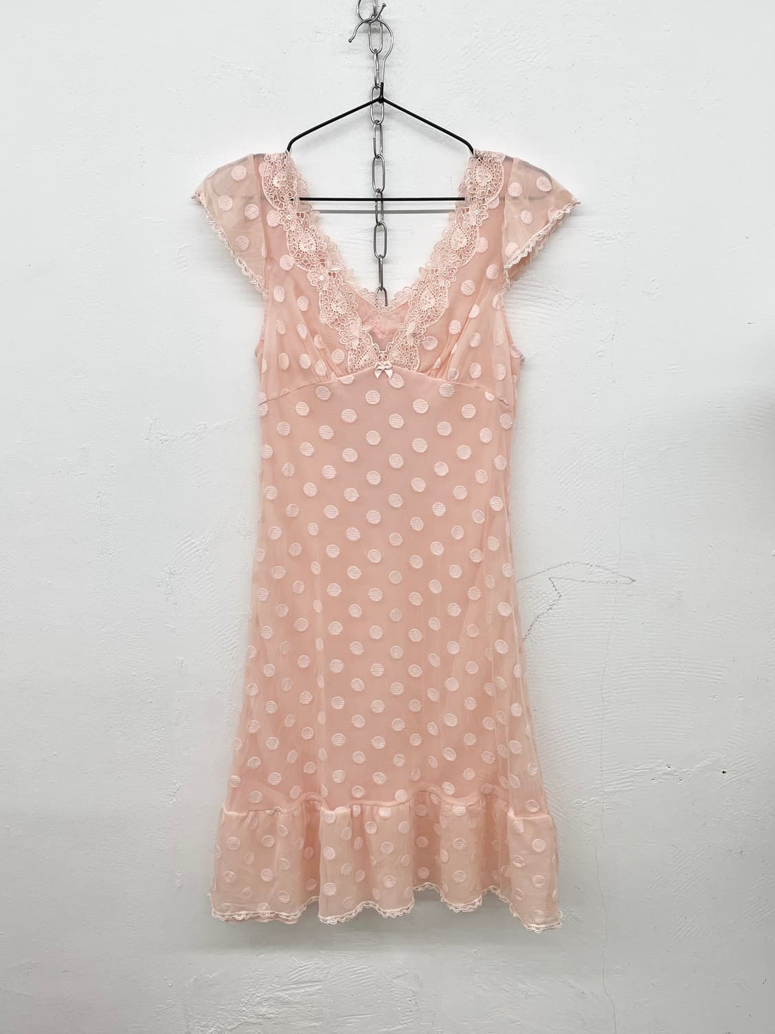 히메갸루 핑크 도트 레이스 슬립 상품이미지4