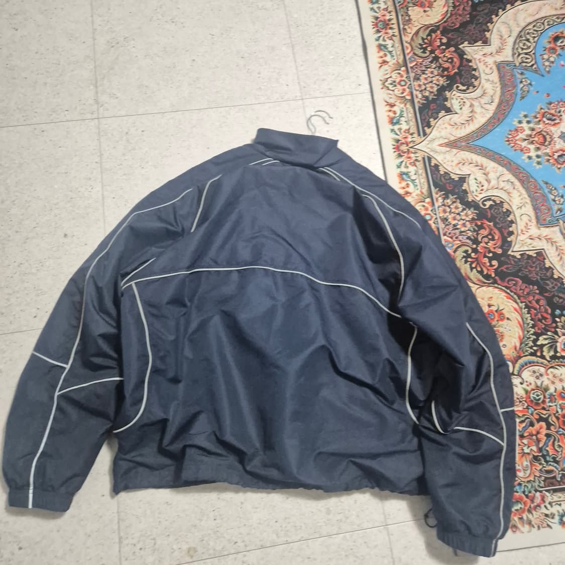 슈프림 리플렉티브 파이핑 풀오버 네이비 24Fw XL 상품이미지2