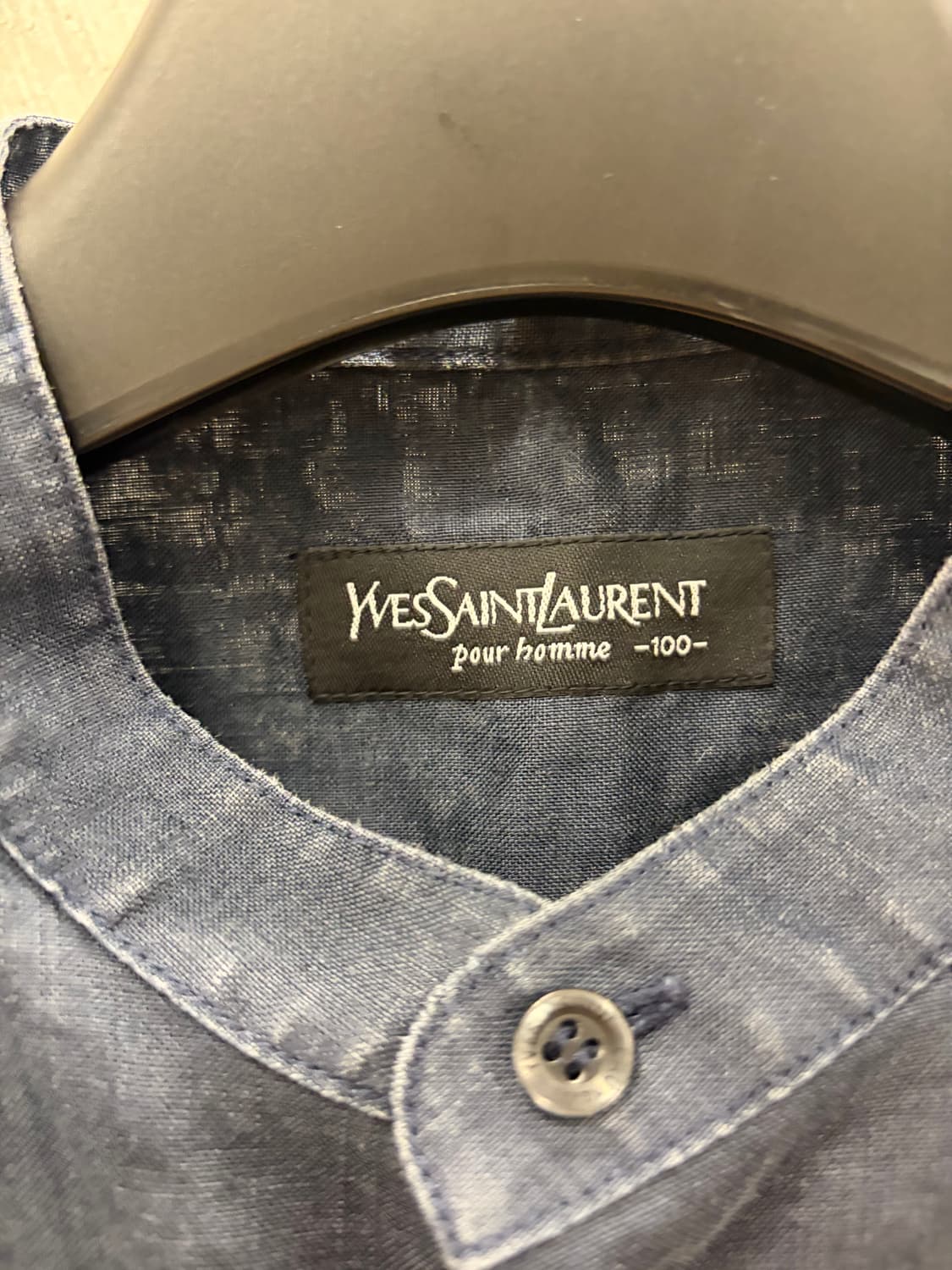 입생로랑 차이나 카라 린넨 셔츠 100 상품이미지3