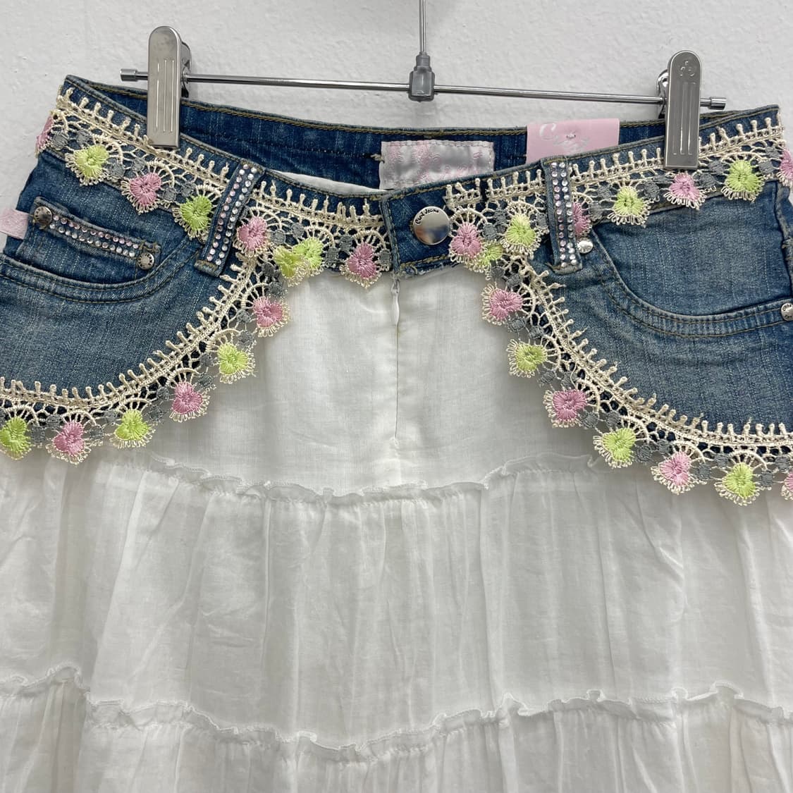 crochet denim waist skirt 상품이미지2