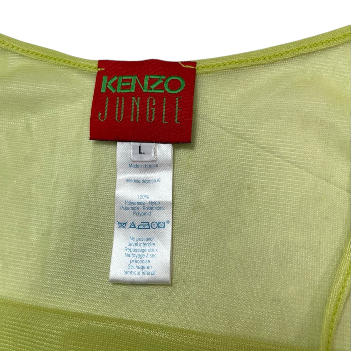 겐조 Kenzo Jungle 라임 메쉬 시스루 슬립 원피스 L 상품이미지3
