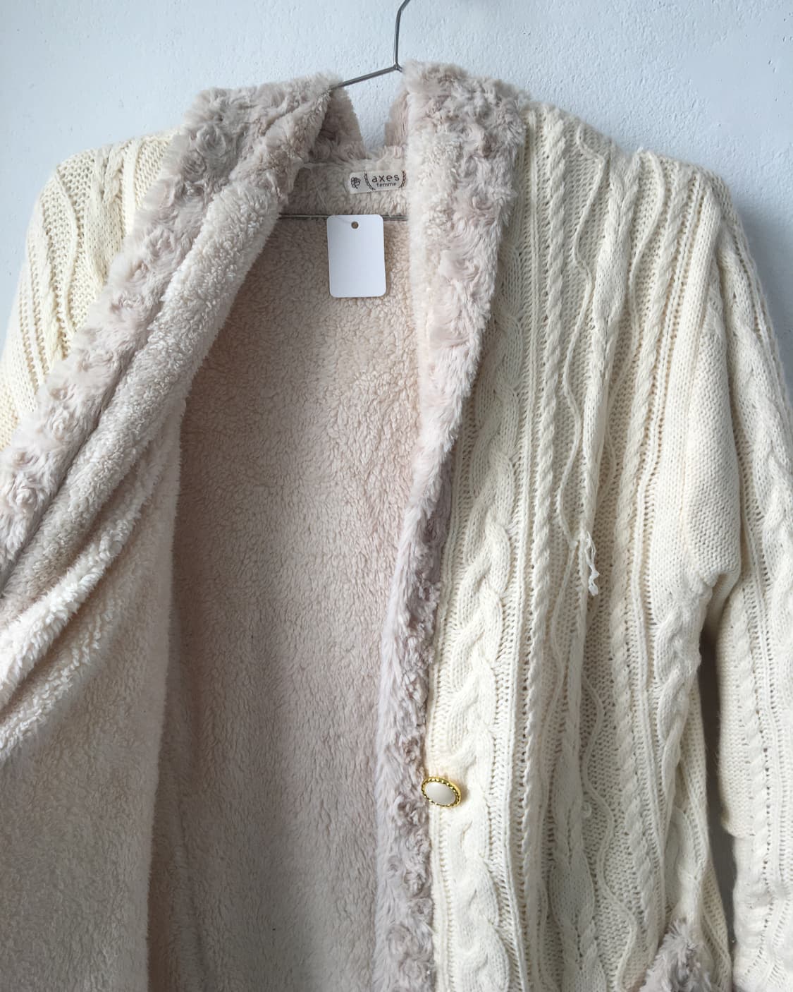 Axes femme fake fur trimming cable patte 상품이미지4