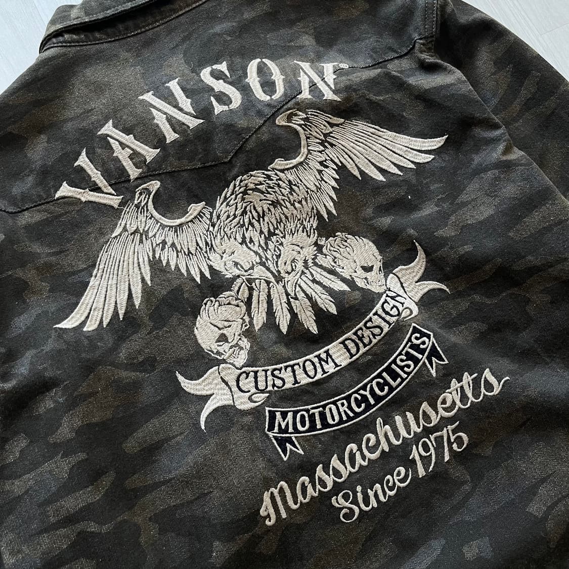 Vanson Leathers . 밴슨 스컬카모 셔츠 상품이미지3
