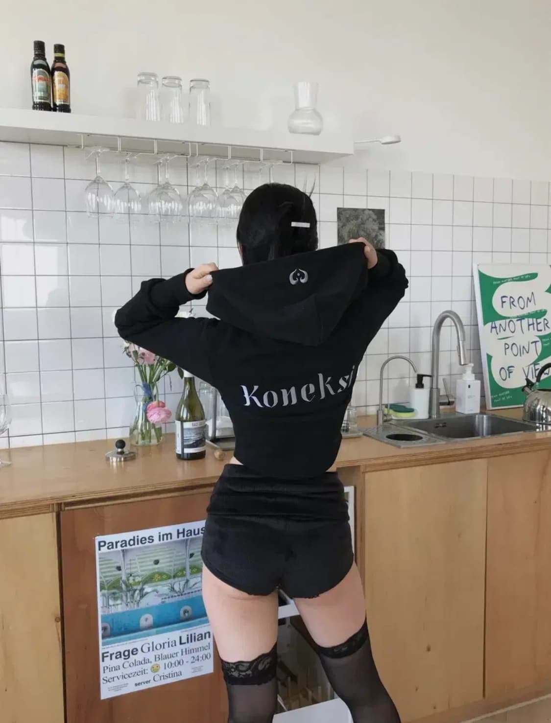 Koneksi 후드집업 블랙 상품이미지3