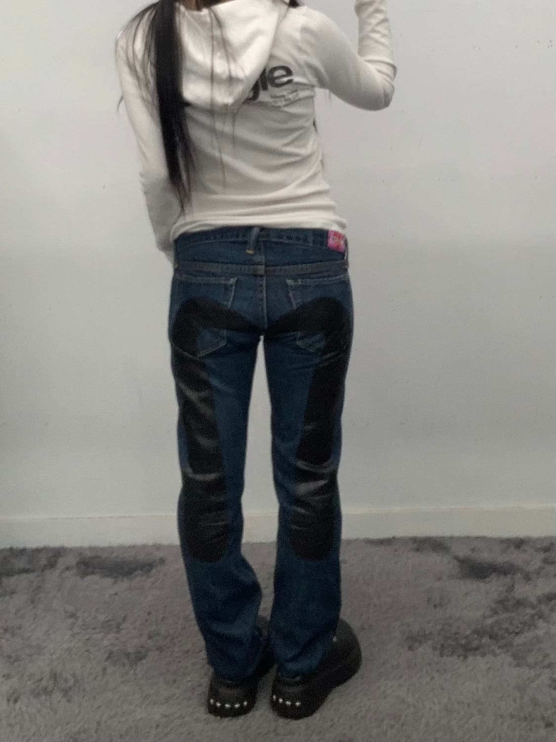 에비수 Donna 빅로고 로우라이즈 데님팬츠 상품이미지1