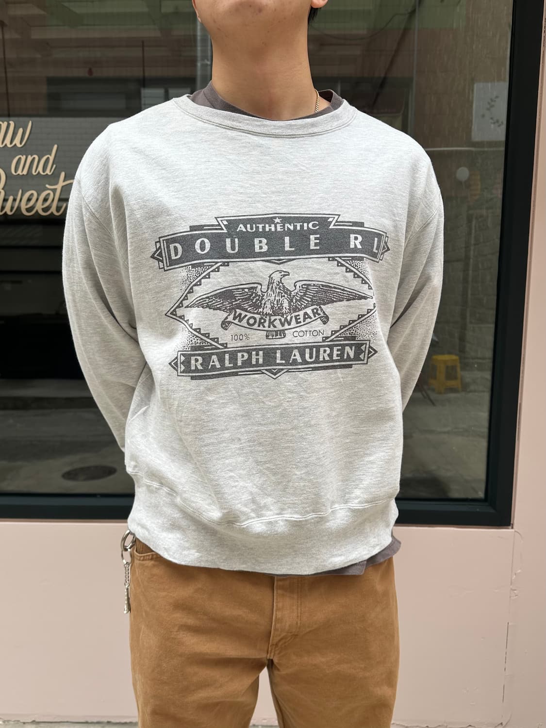 90’s Double RL American Eagle logo sweat 상품이미지3