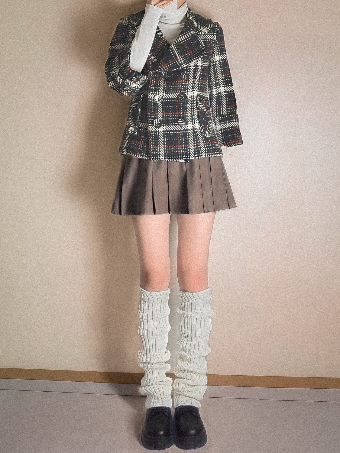 허니번치 하이틴 y2k 걸리시 하프코트 상품이미지2