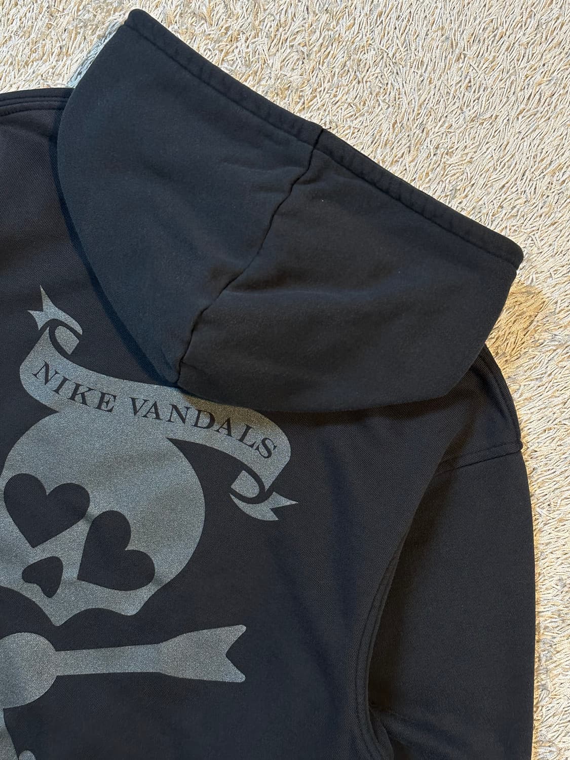 희귀) 00's 나이키 올드스쿨 반달스 스컬로고 후드티 블랙 상품이미지4