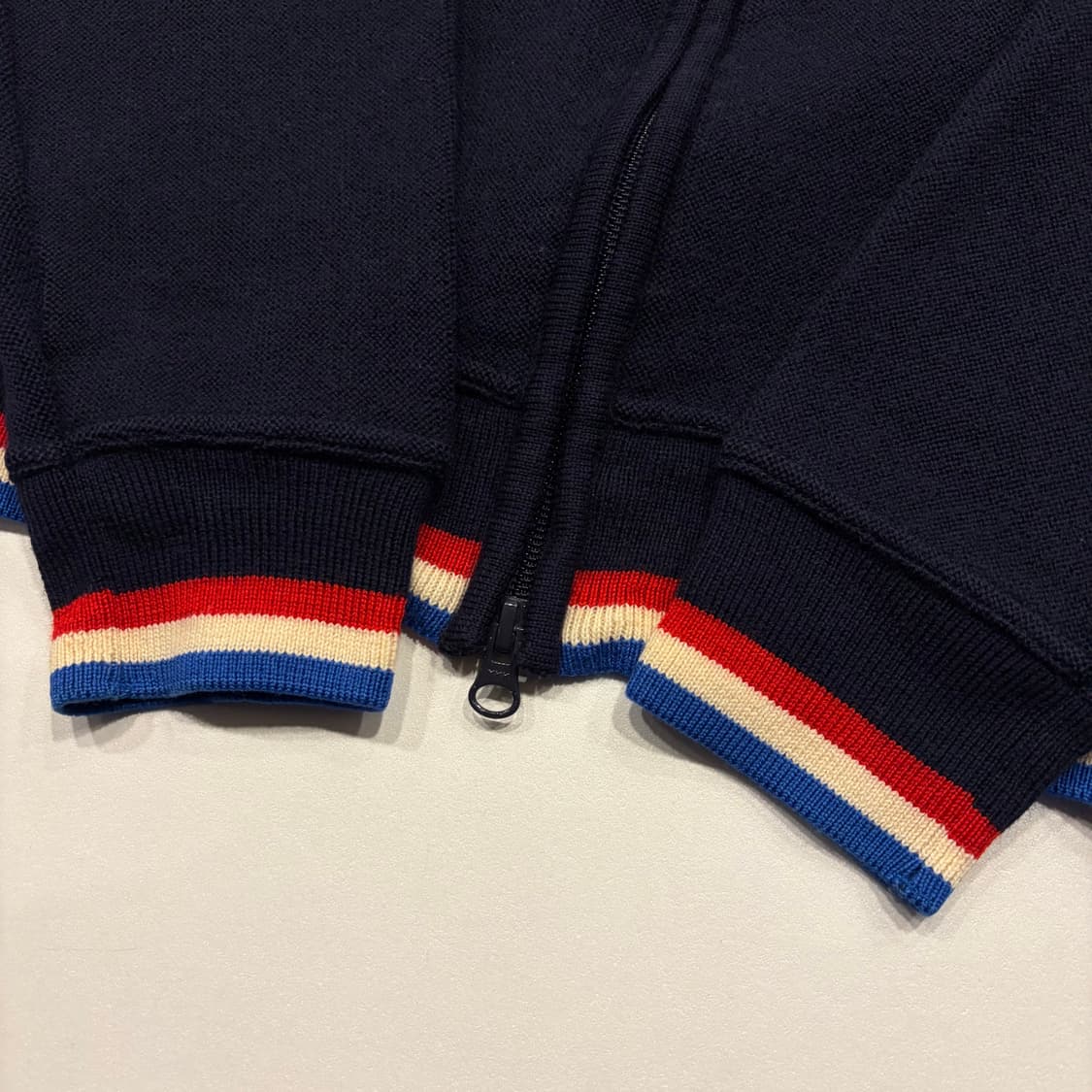 [3] 라코스테 울 네이비 컬러 배색 니트 집업 가디건 C41 상품이미지7