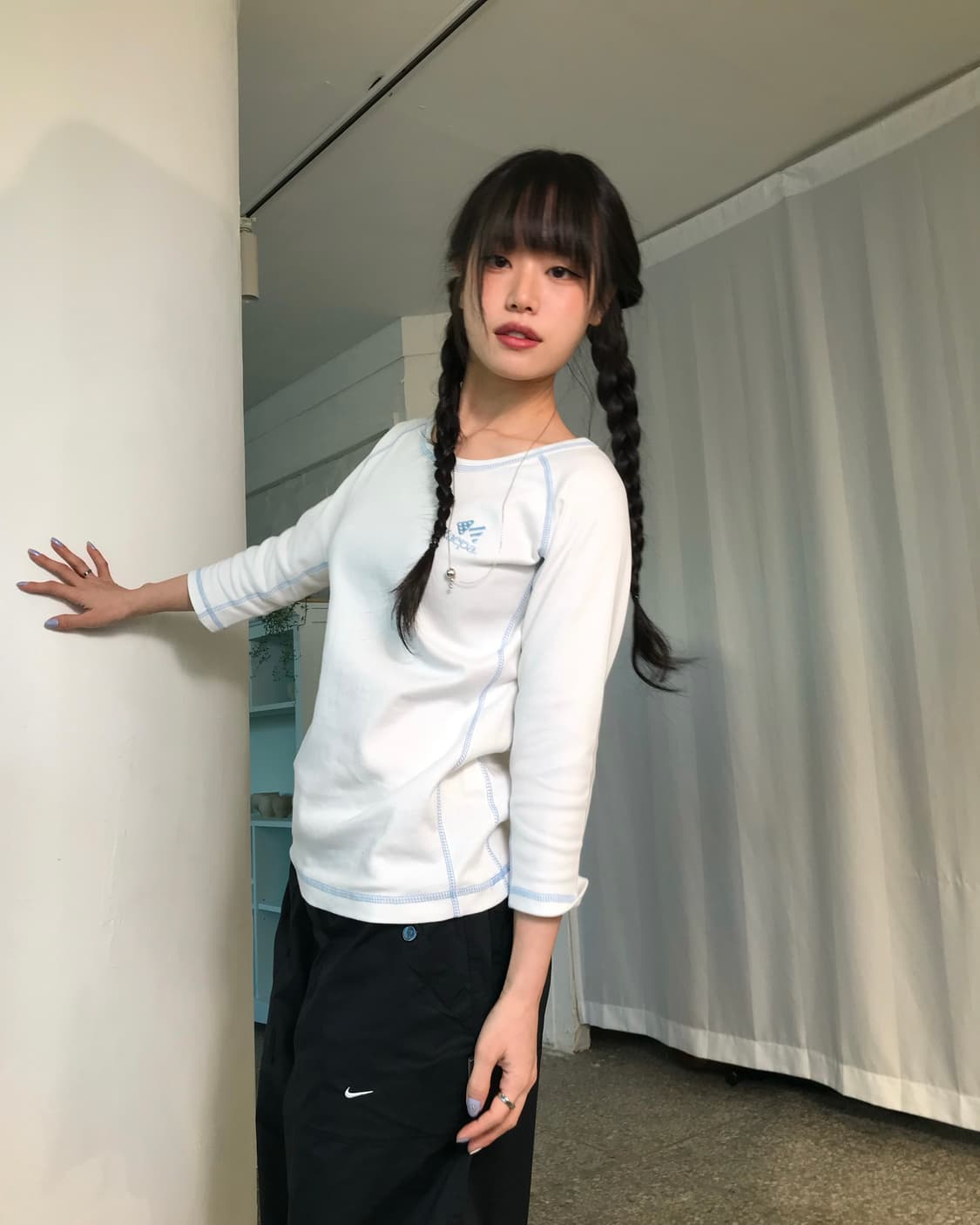 Kaepa 베이비블루 스티치 탑 상품이미지1