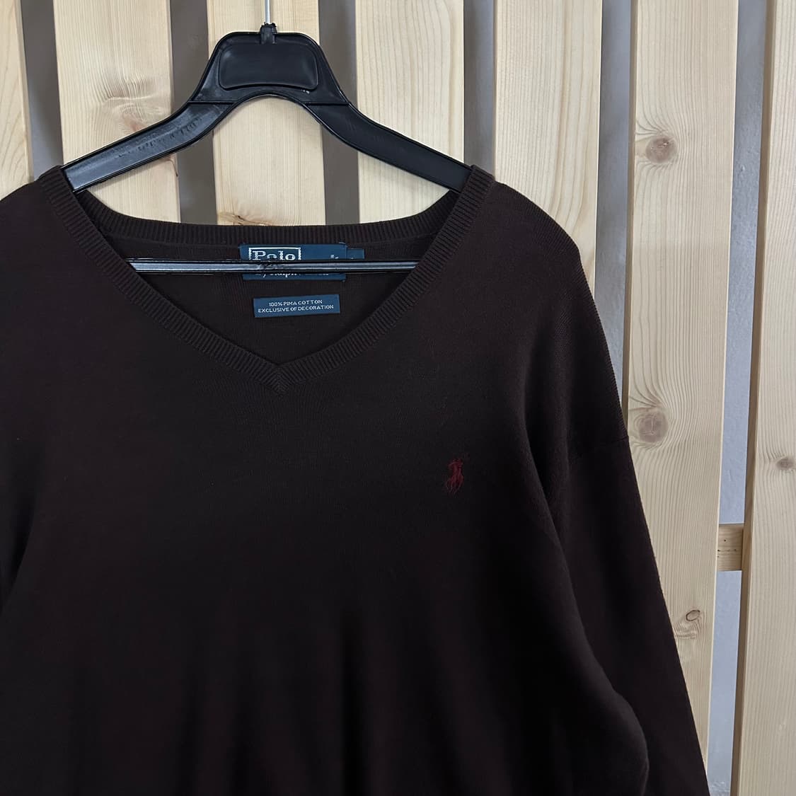(L) 폴로 랄프로렌 딥브라운 브이넥 니트 스웨터 상품이미지5