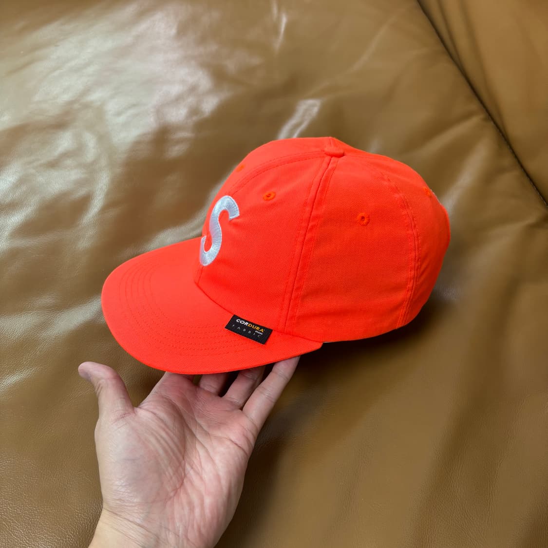 Supreme 슈프림 코듀라 오렌지 S로고 6패널 볼캡 모자 Orange 상품이미지4