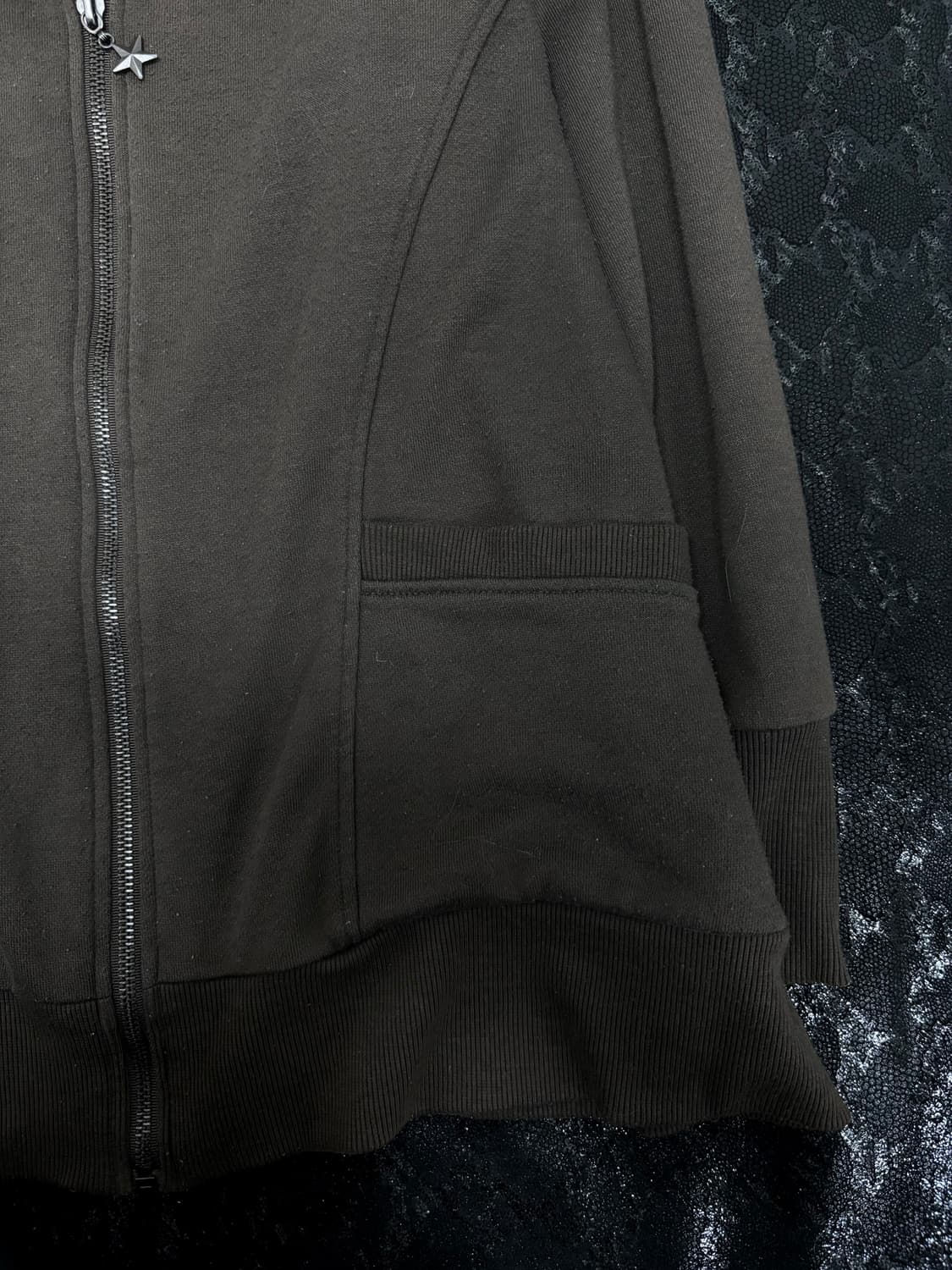 “PLG” Y2K star Detail Brown Zip Up 상품이미지6