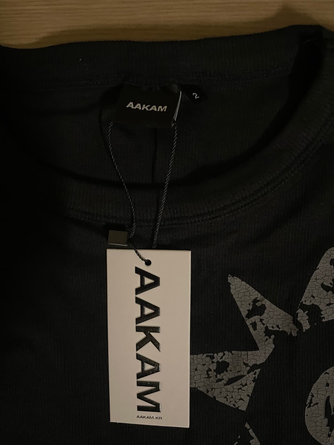 아캄 반팔 Ribbed Star Ringer Top (Black) 상품이미지3