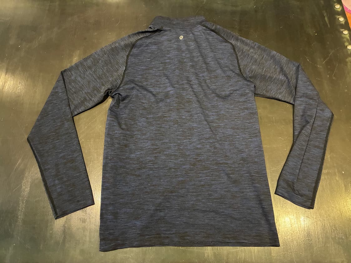 M) 룰루레몬 메탈 벤트 하프 집업 블랙 블루 상품이미지4