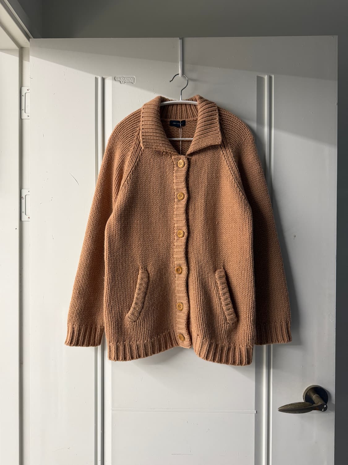 일본빈티지 숄카라 브라운 울 스웨터니트 상품이미지5