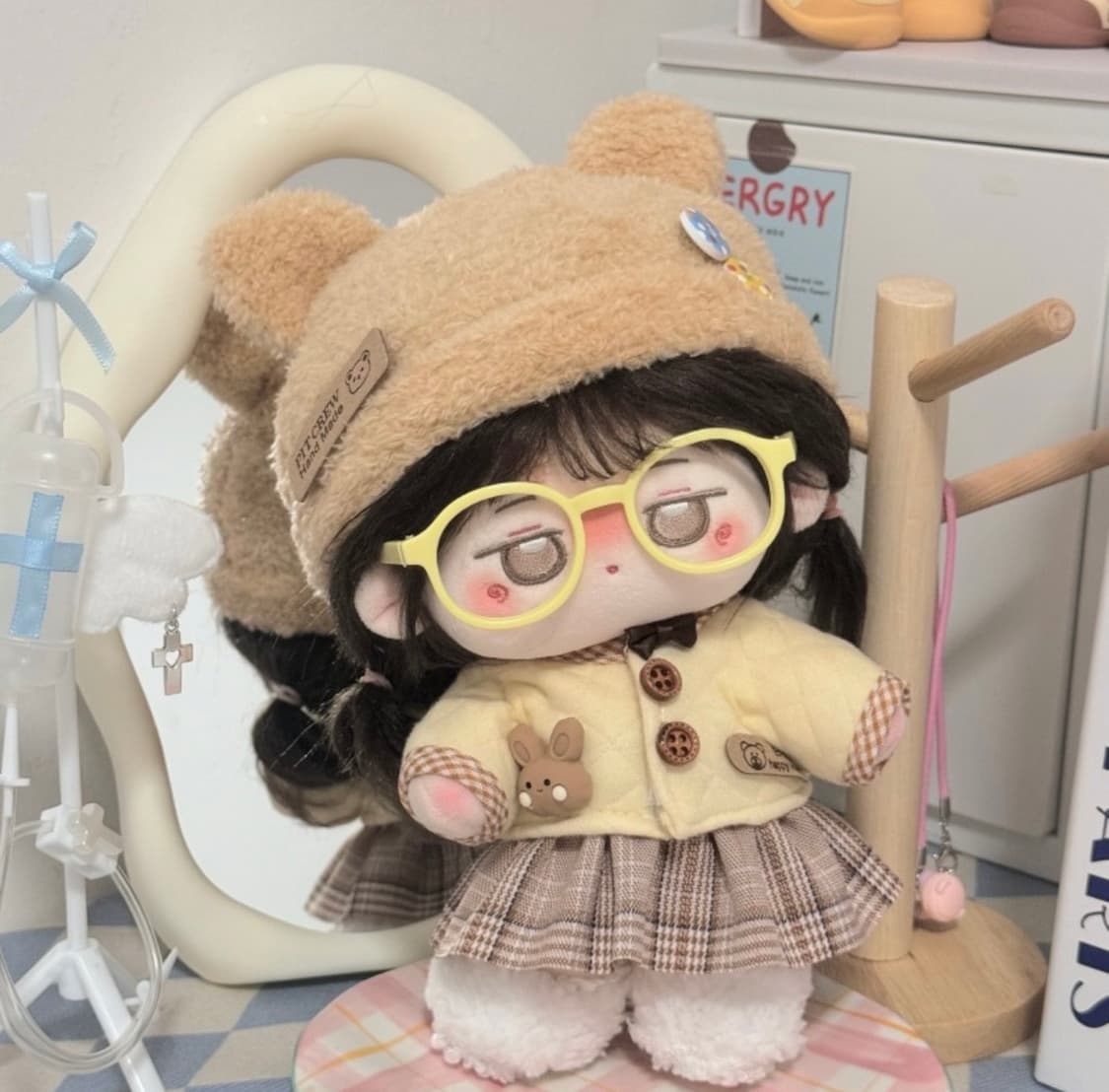 20cm 인형 버터베어 옷 의상 4세트(모자+상의+하의+신발) 상품이미지5