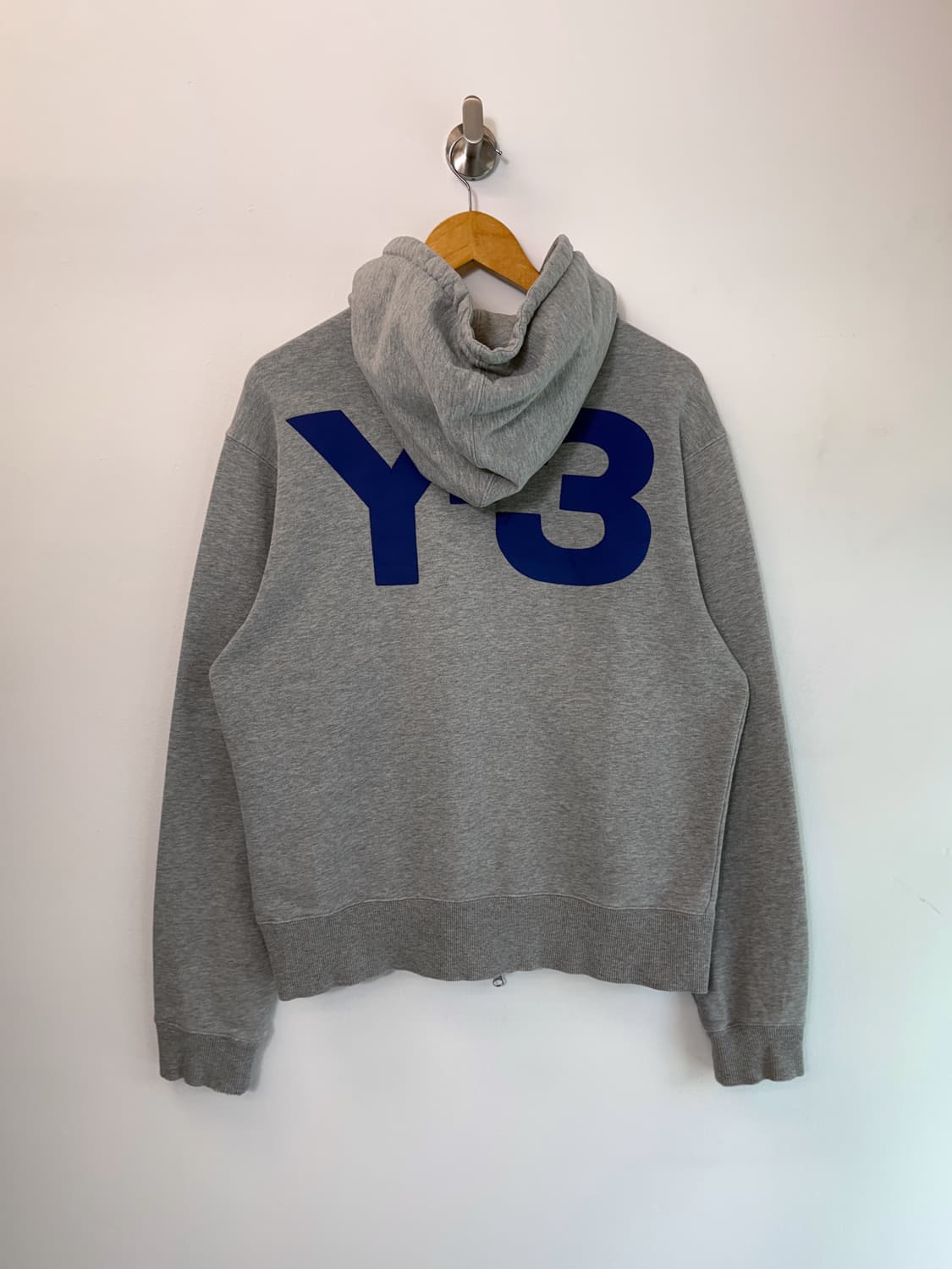 Y-3 요지 야마모토 오버핏 투웨이 빅로고 스웻 후드집업 상품이미지1