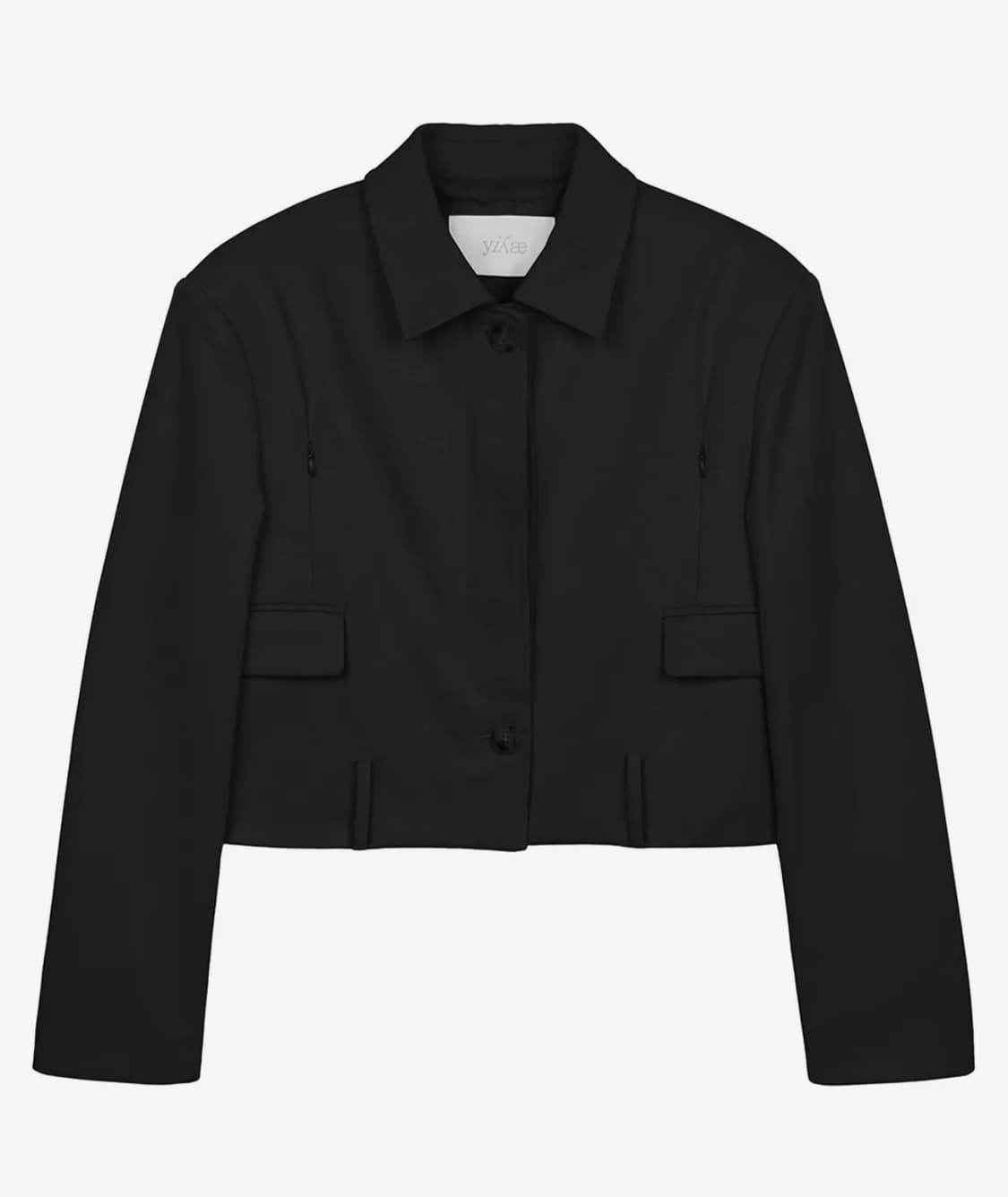 yiyae 울 드리프트 블루종 자켓 블랙 상품이미지3