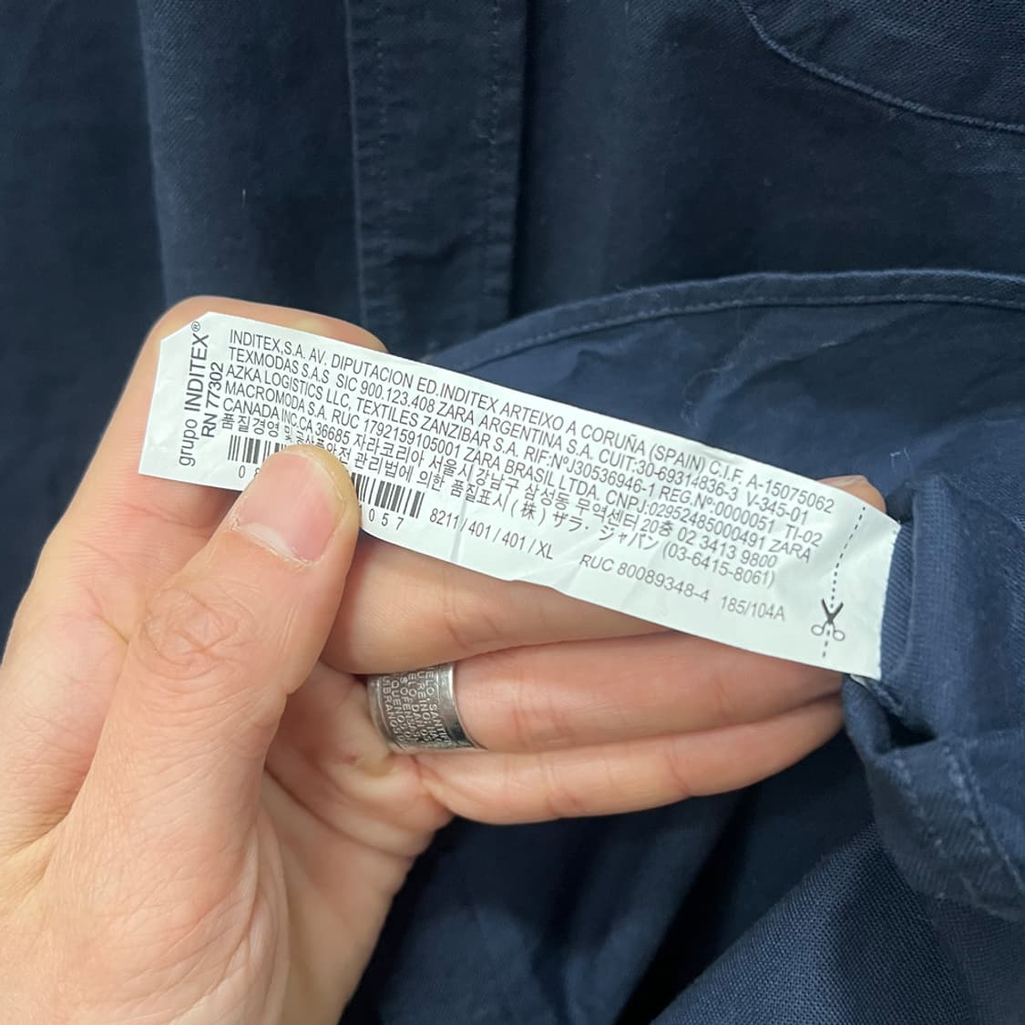 ZARA 자라 데드스탁 네이비 옥스포드 셔츠 남방 XL 상품이미지4