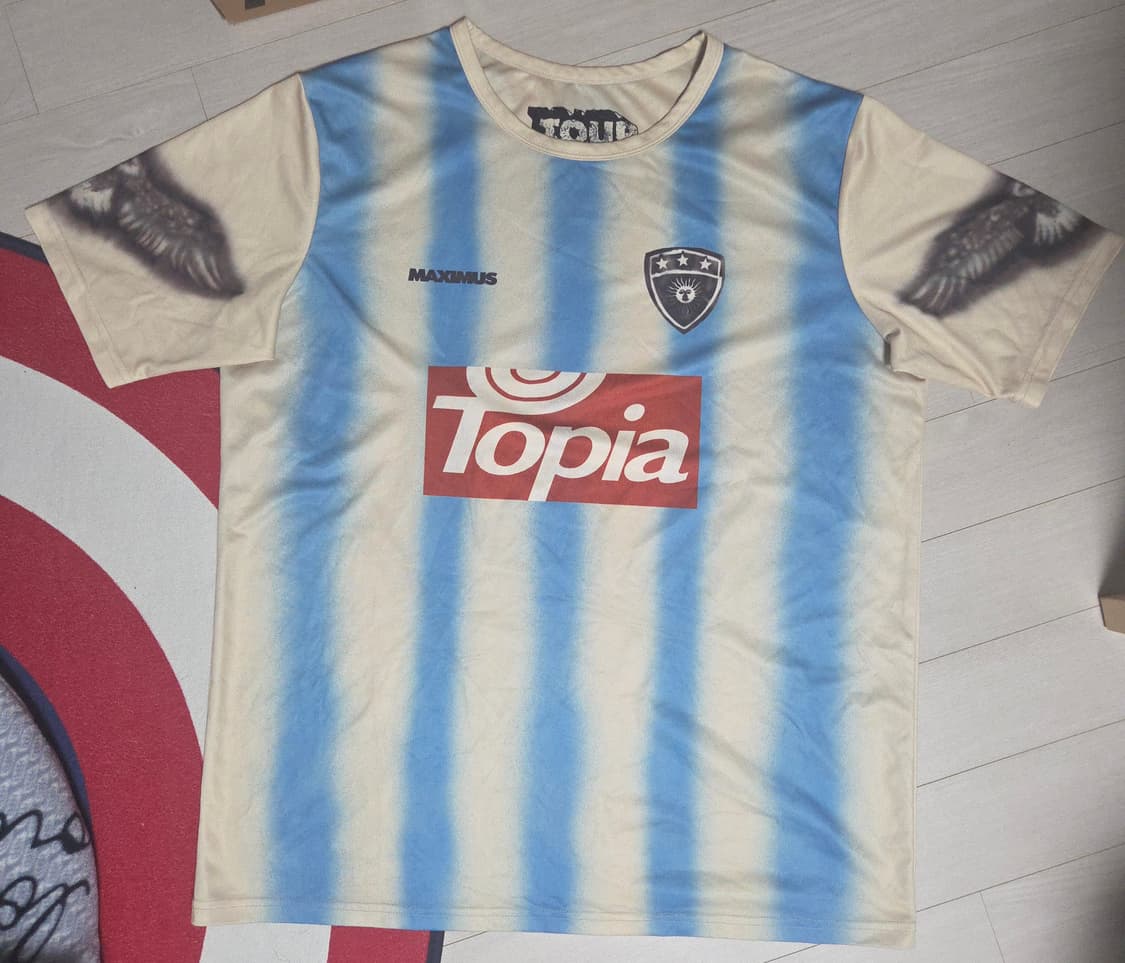 [L] 트래비스 스캇 캑터스잭 아르헨티나 사커 저지 반팔 티셔츠 상품이미지1