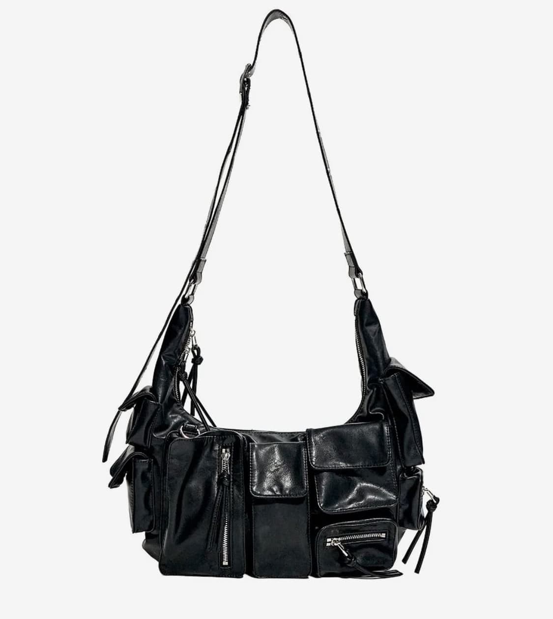 leather bag 스키즘인듀싱 모터사이클 호보 백 상품이미지1