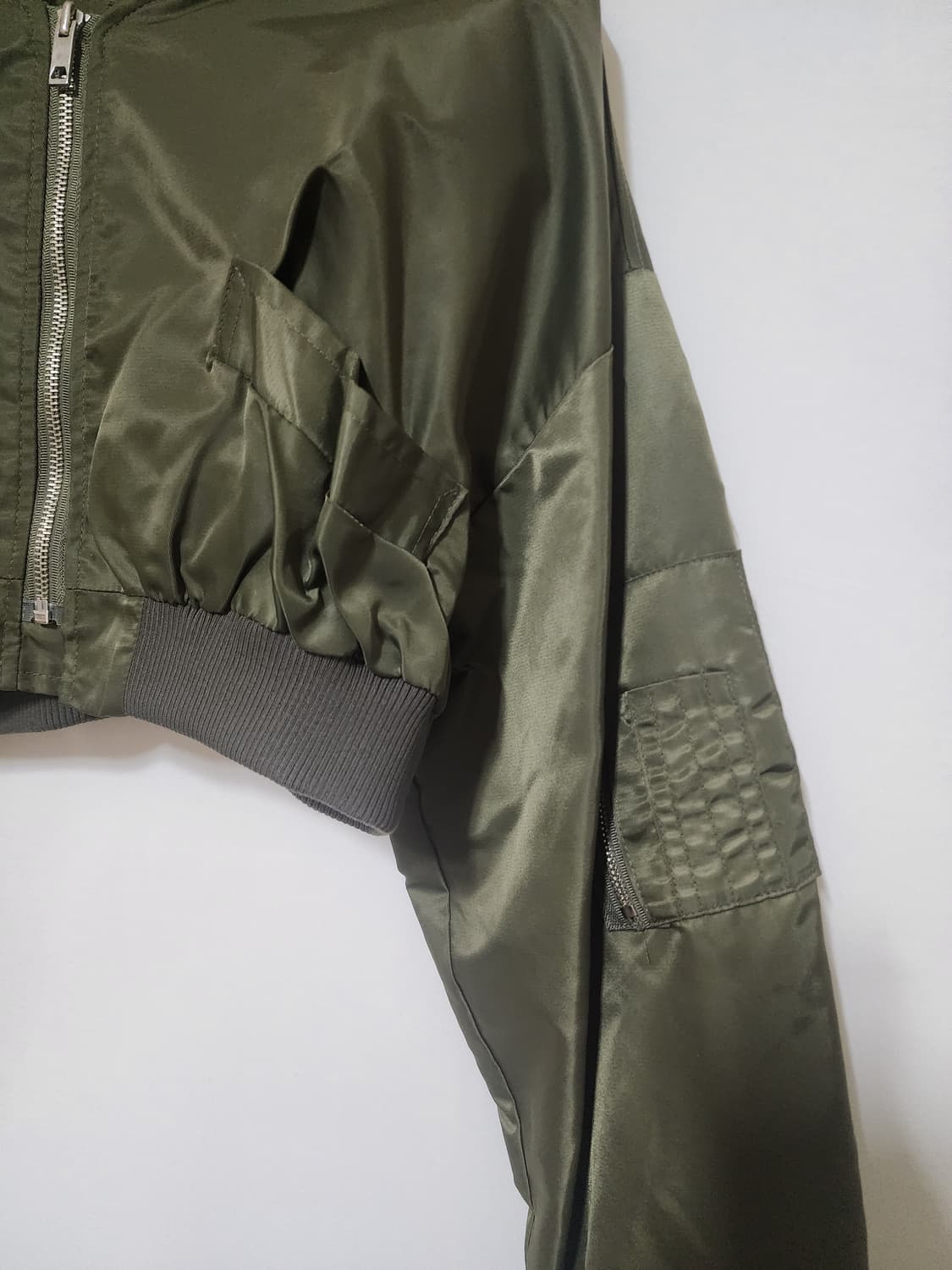 카키 크롭 항공점퍼 상품이미지2