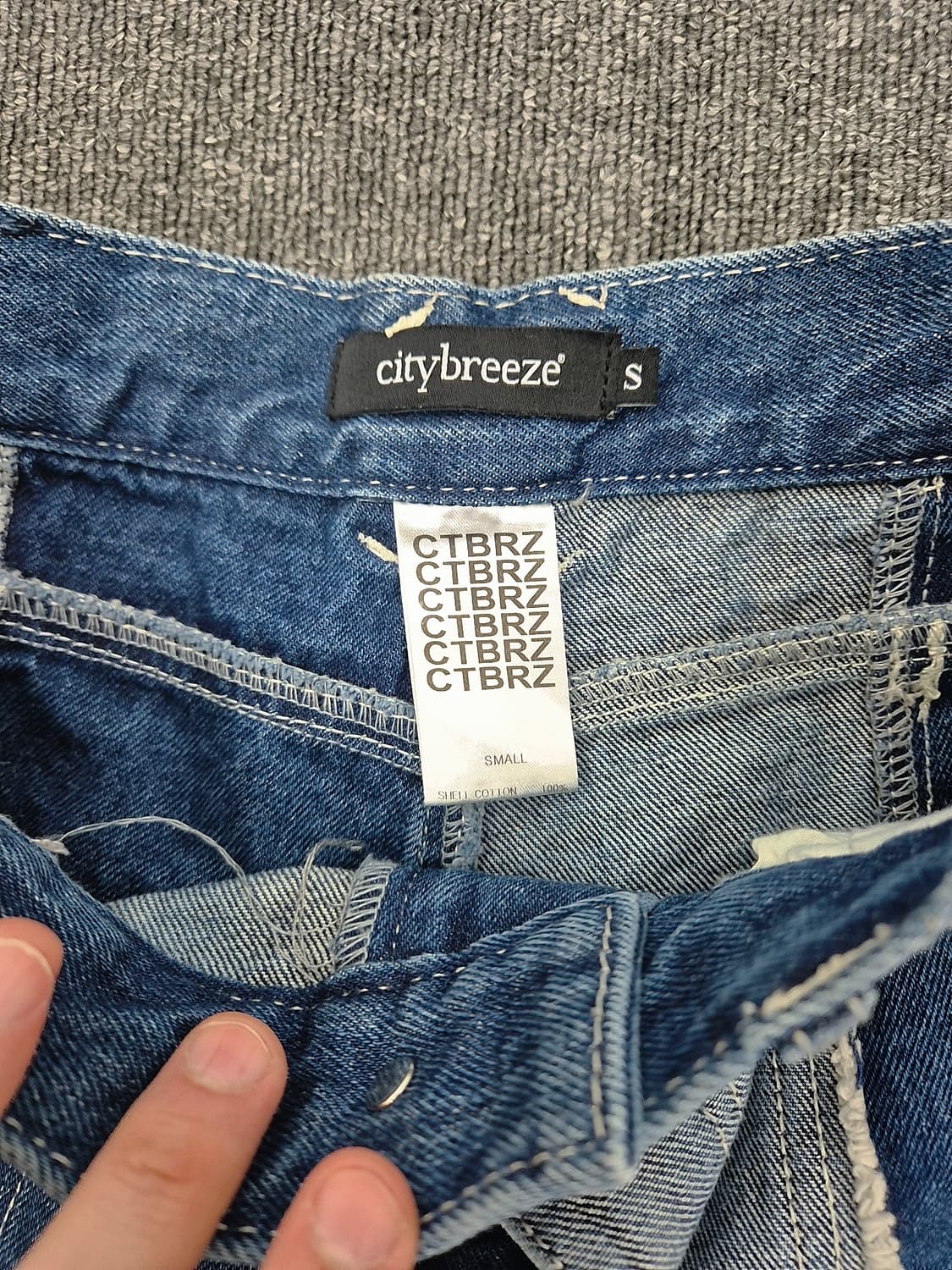 [S]<시티브리즈> 커팅배색 데님 팬츠 상품이미지2