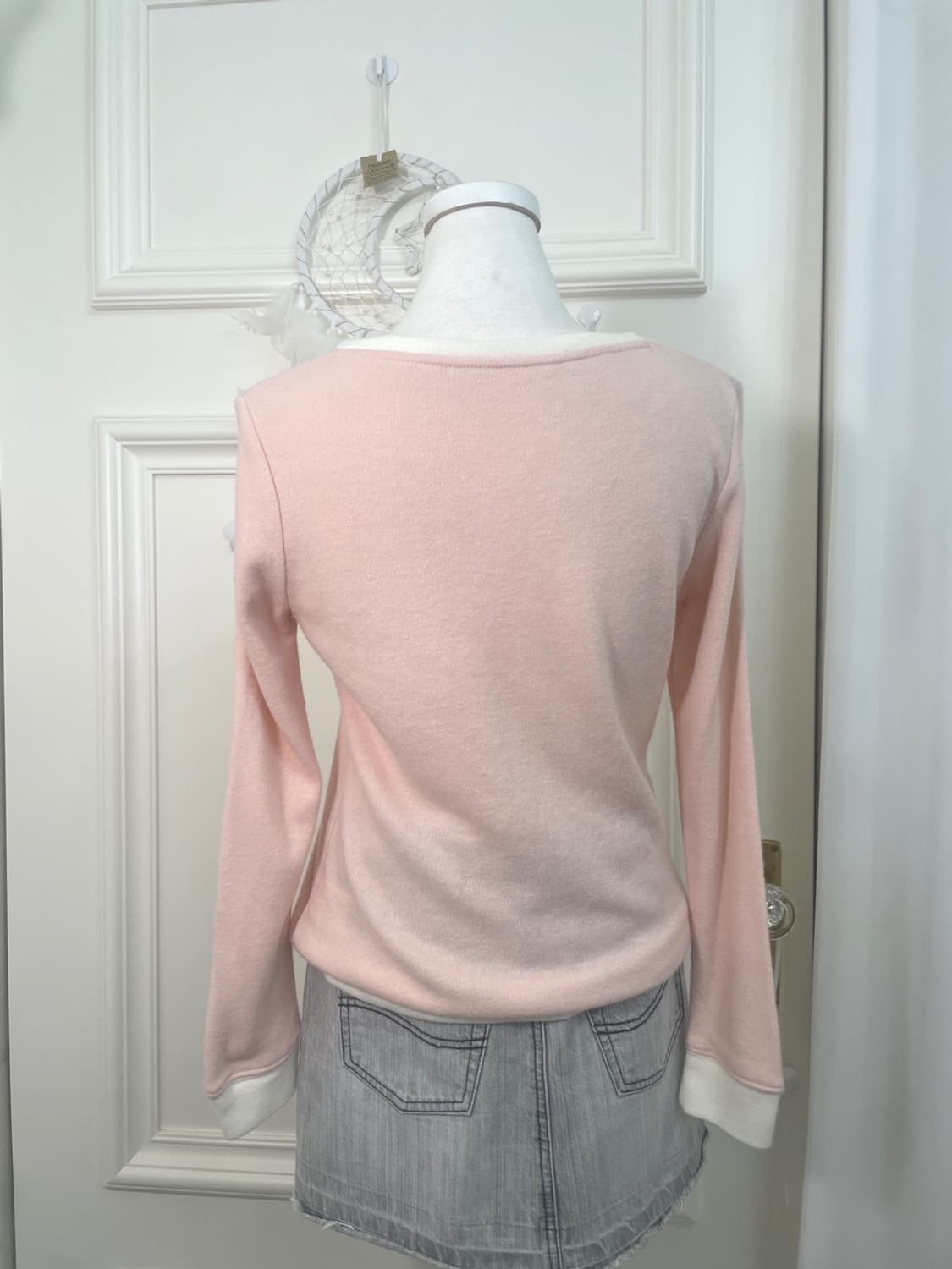 pink ivory line flower button spring car 상품이미지4