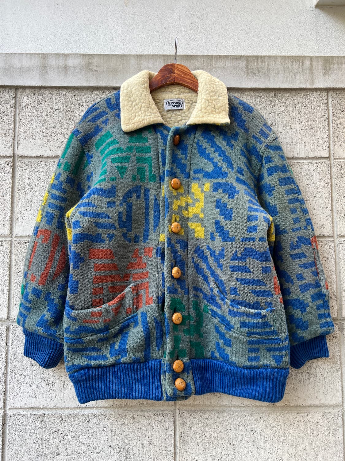 90s MISSONI SPORT AZTEC WOOL 미쏘니스포츠 울봄버 상품이미지1