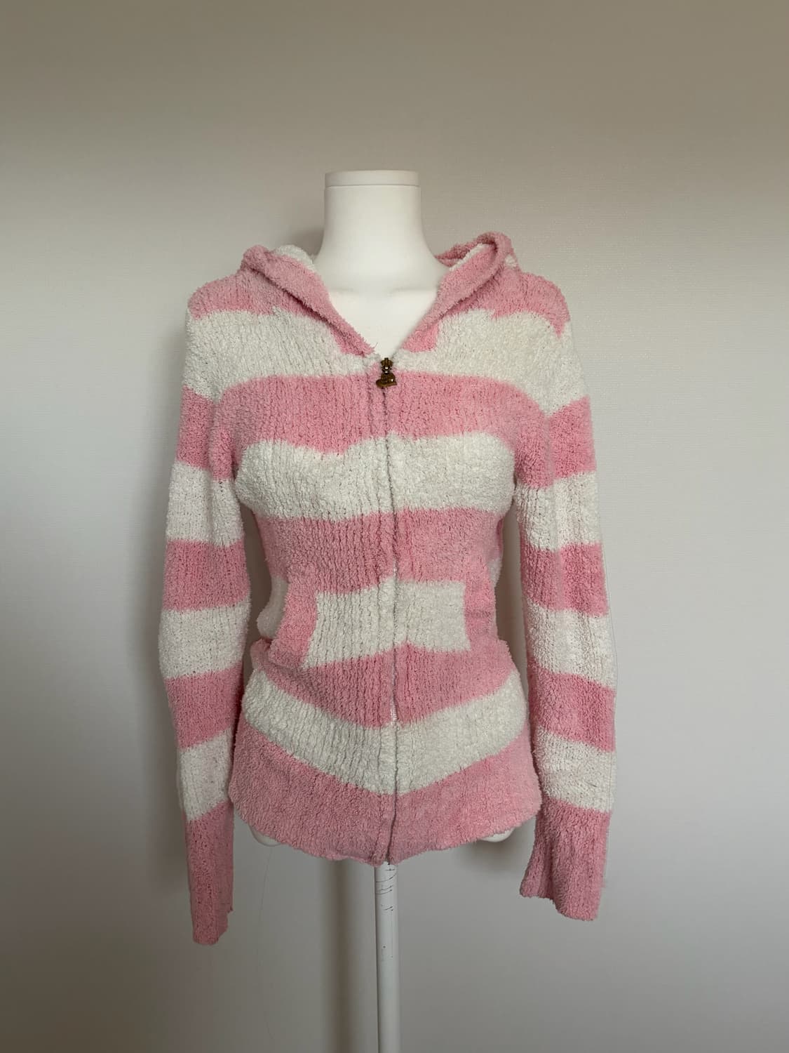 슈가돌 스트라이프 핑크 후드집업 상품이미지1