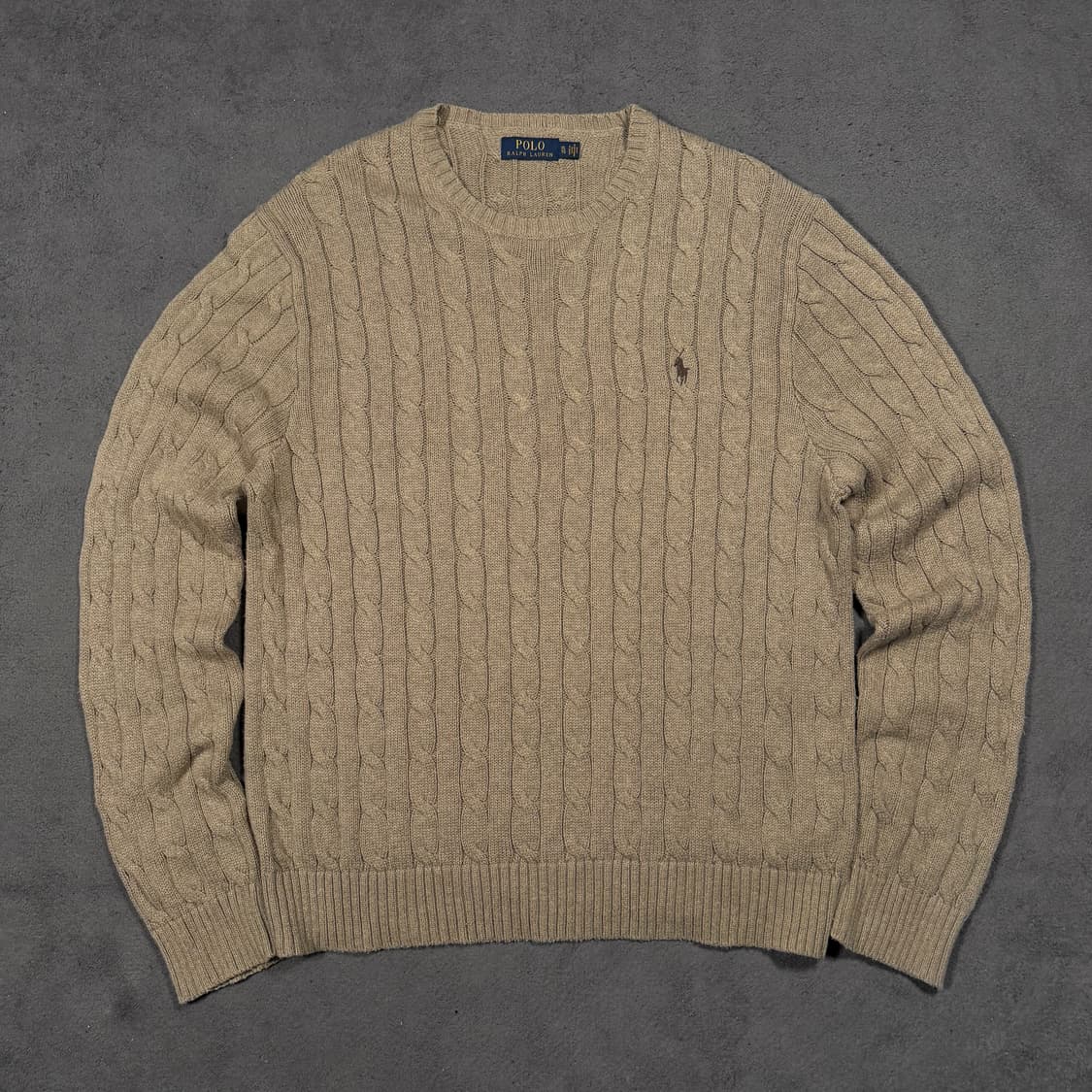 폴로 코튼 브라운 꽈배기 니트 상품이미지2