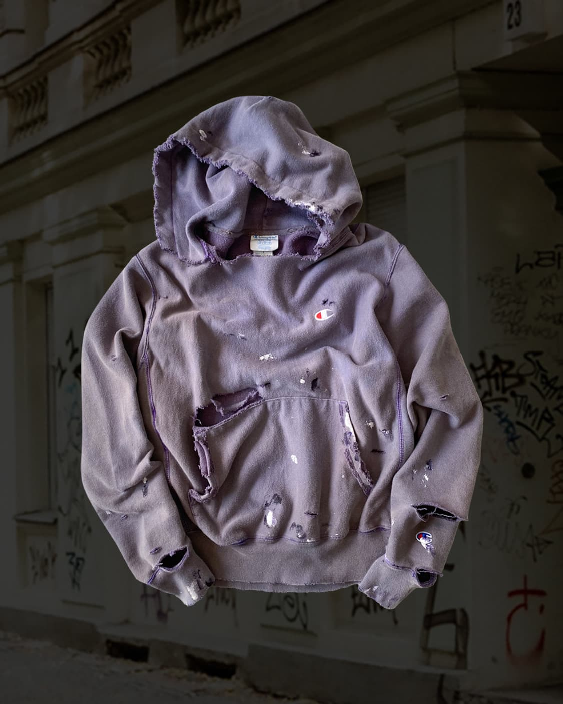 챔피온 리버스위브 디스트로이드 페인팅 후드티 상품이미지1