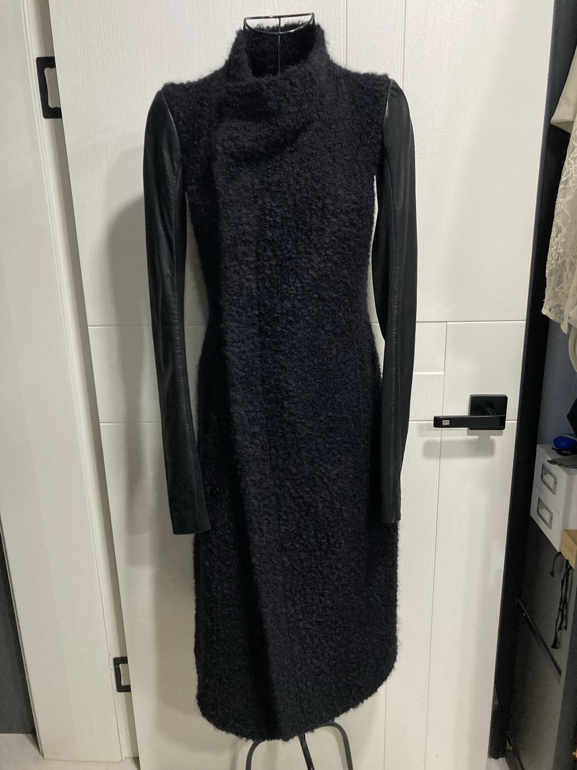 2010s 릭오웬스 모헤어 가죽 코트 상품이미지2