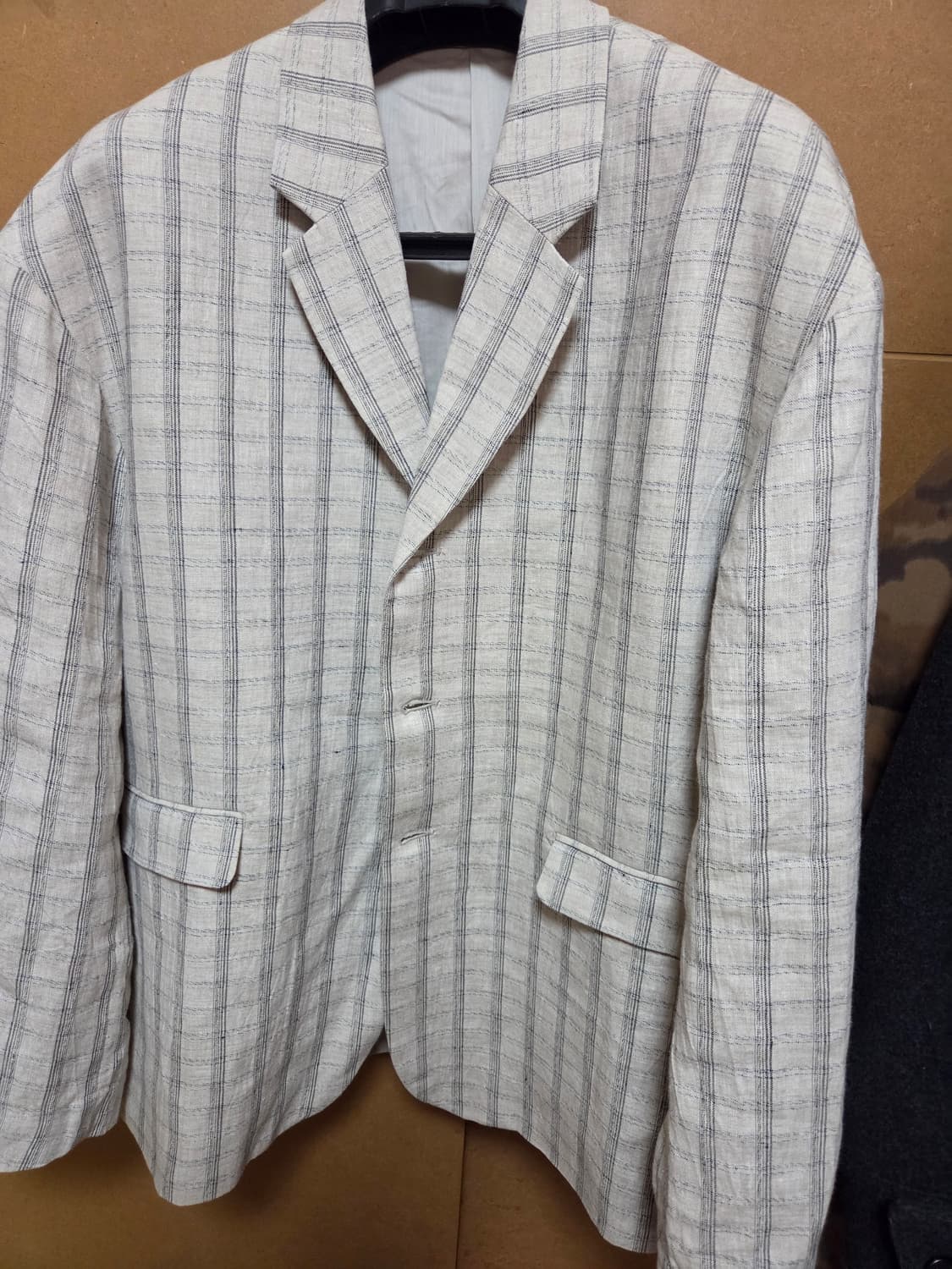 요코 사카모토 22SS 린넨 체크 자켓 L(105) 상품이미지2