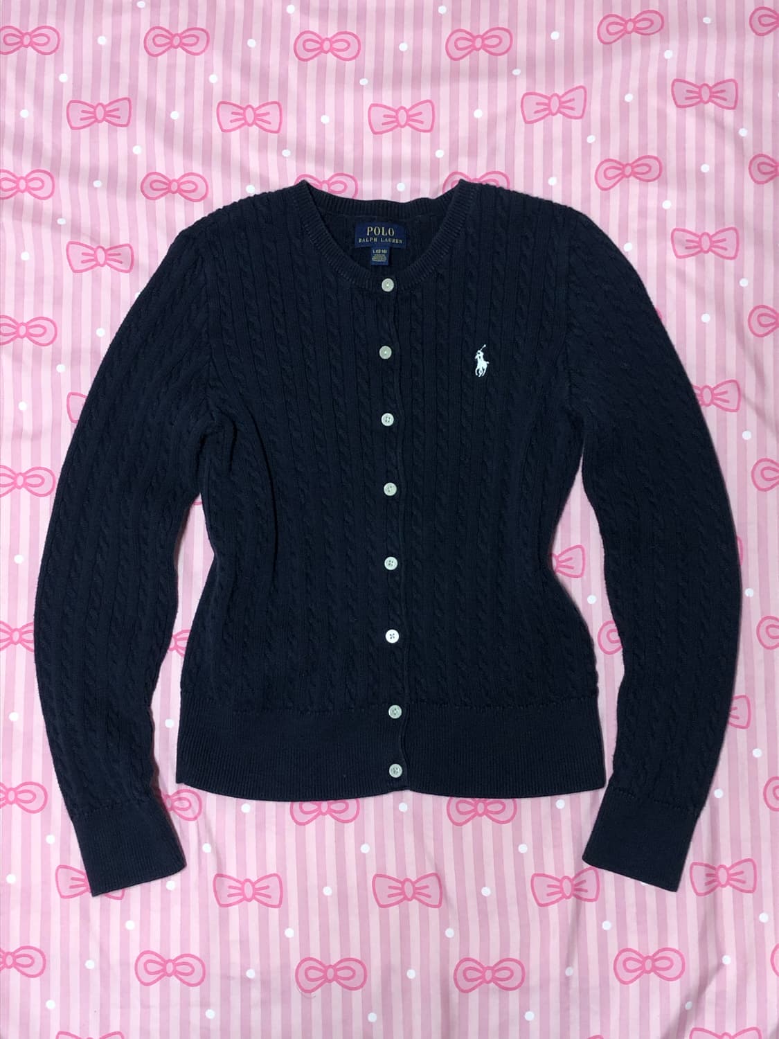 폴로 네이비 꽈베기 가디건  상품이미지1