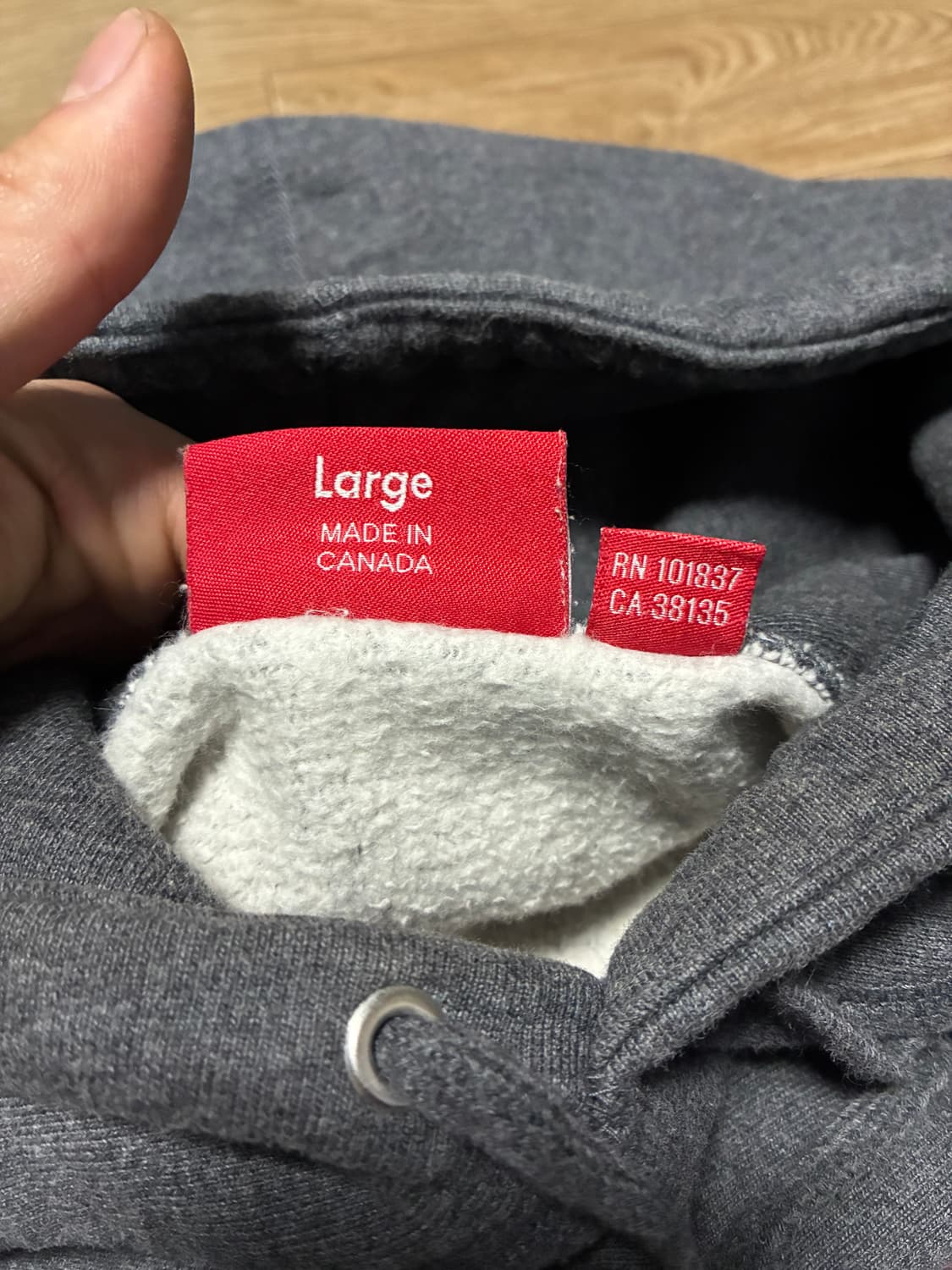 L) 슈프림 2021 박스로고 후드티 차콜 상품이미지5