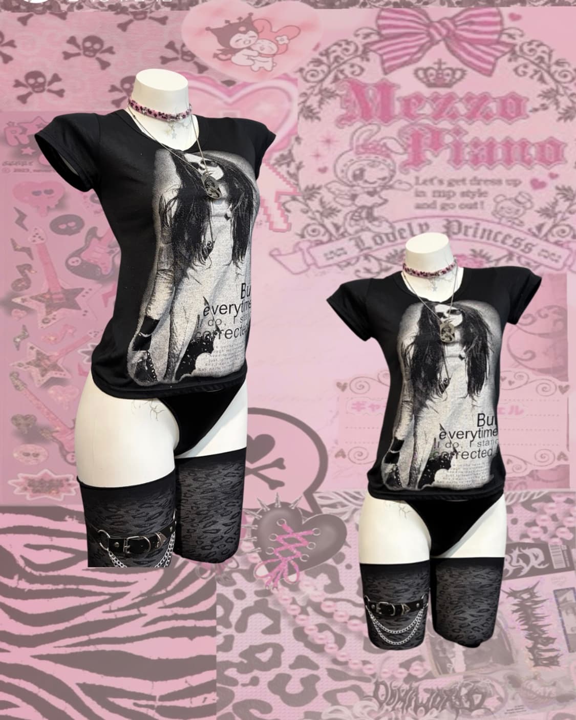 00's girl Printing twinkle See-through 상품이미지1