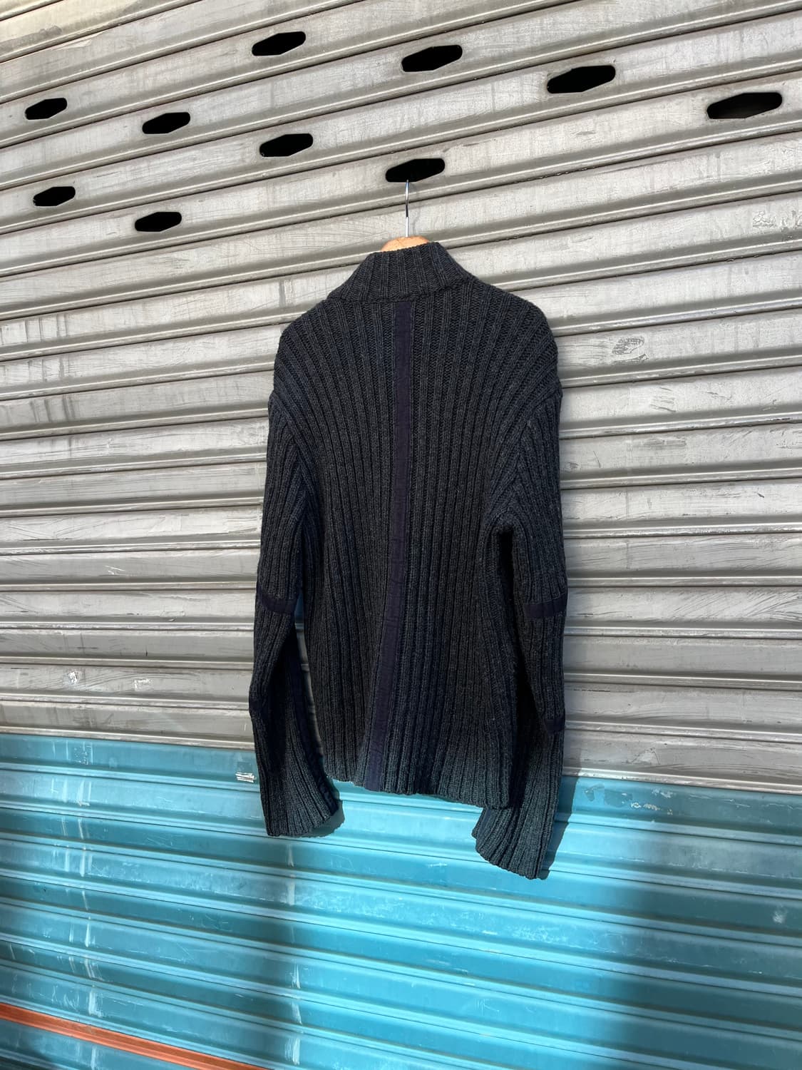 90s Armani Exchange 골덴 판넬 니트 집업 상품이미지6