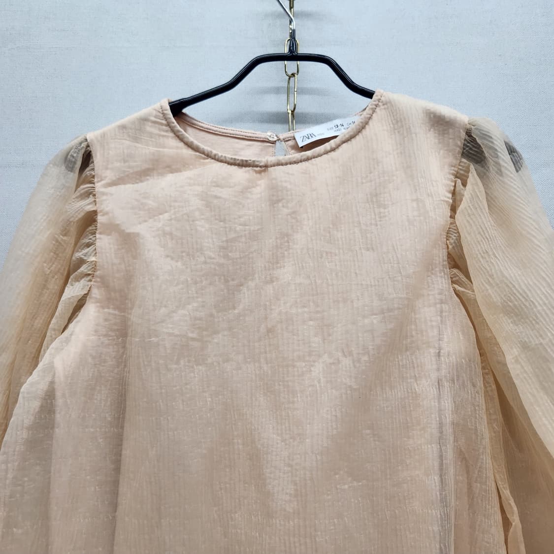 자라 ZARA 시스루 벌룬 소매 블라우스S 상품이미지2