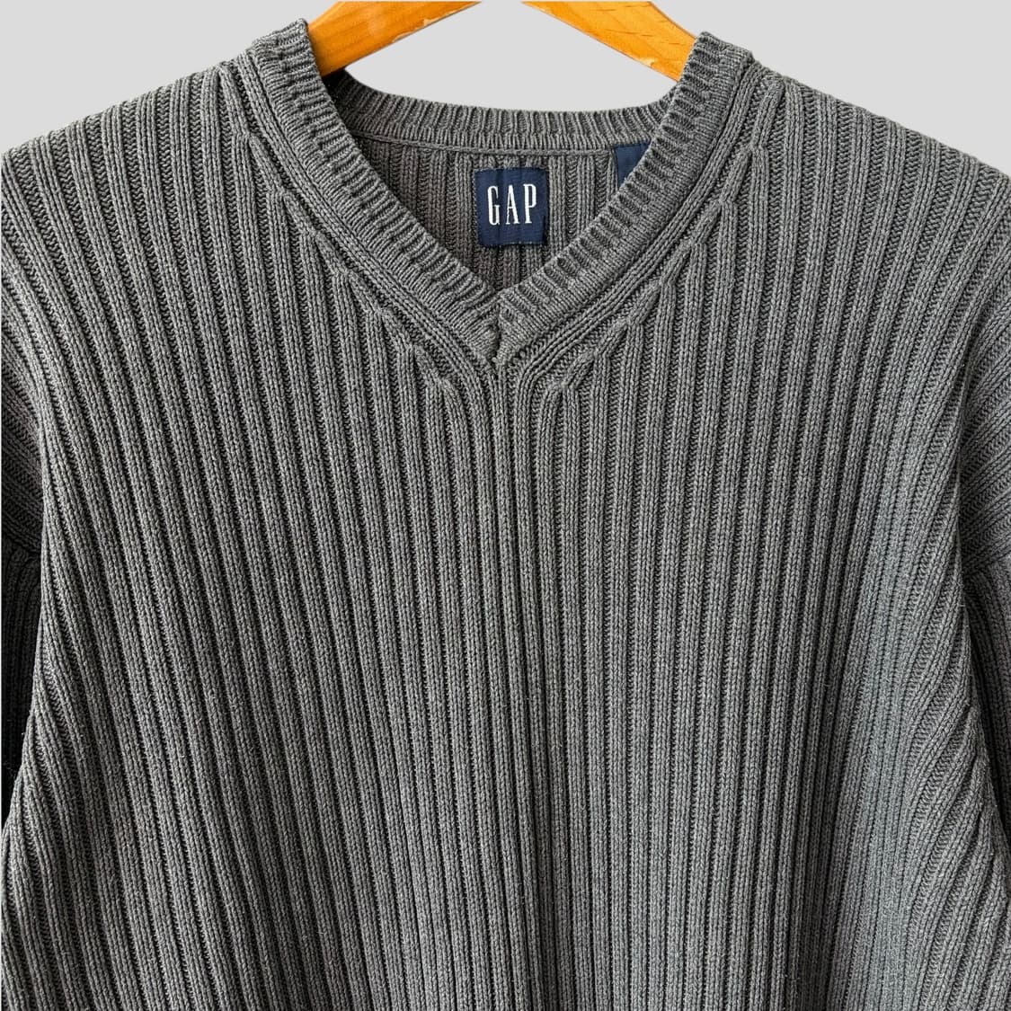 (XXL)올드 갭 브이넥 골지 코튼 니트 스웨터 상품이미지2