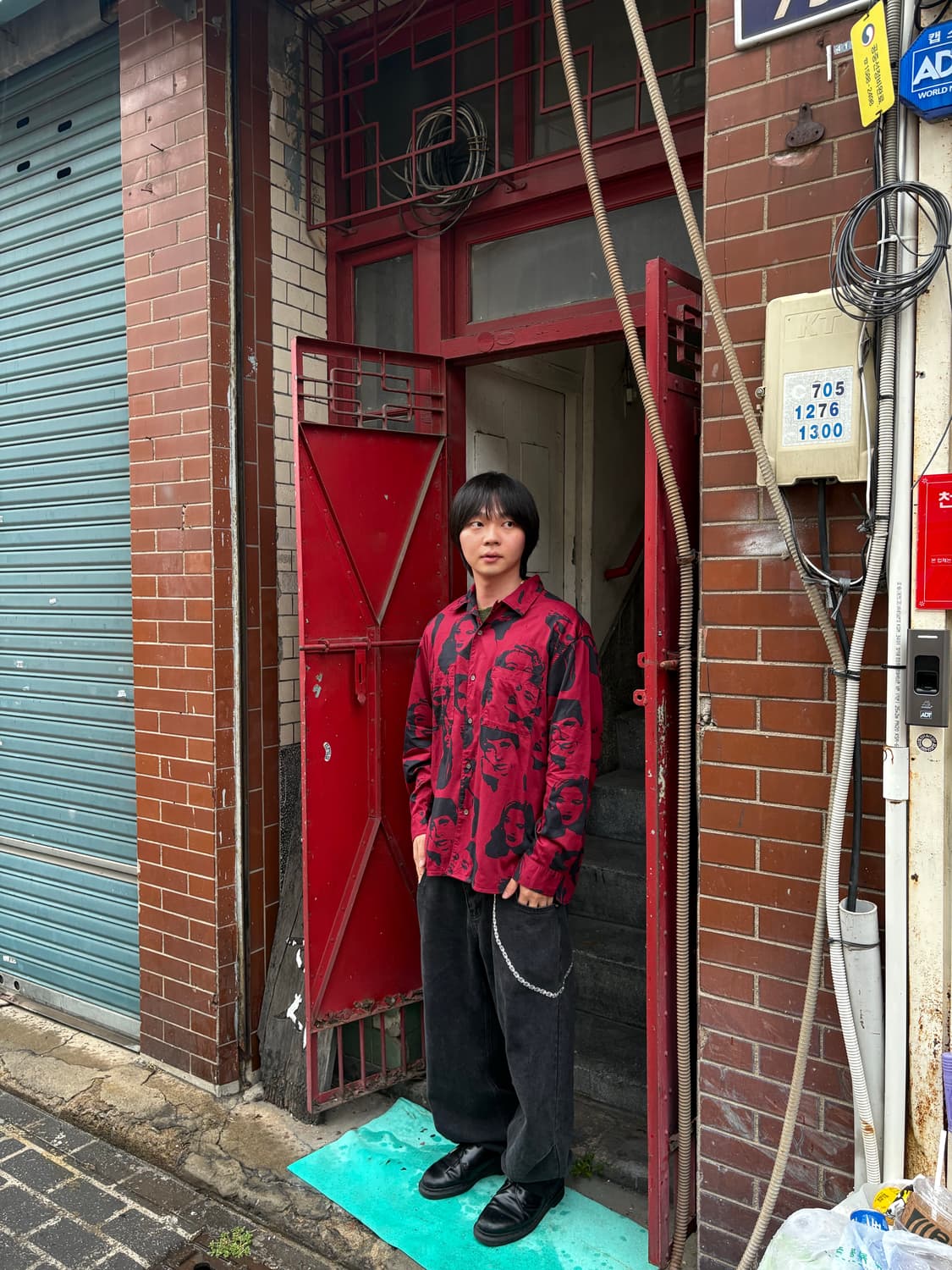니코앤드 멀티 우먼 프린팅 레드셔츠 상품이미지1