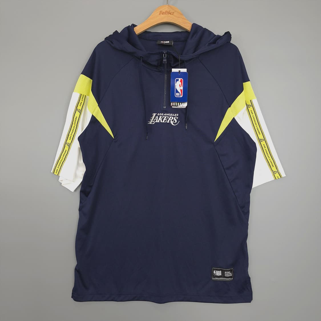 새제품) NBA LA 레이커스 하프집업 후드 반팔티 네이비 L 상품이미지1