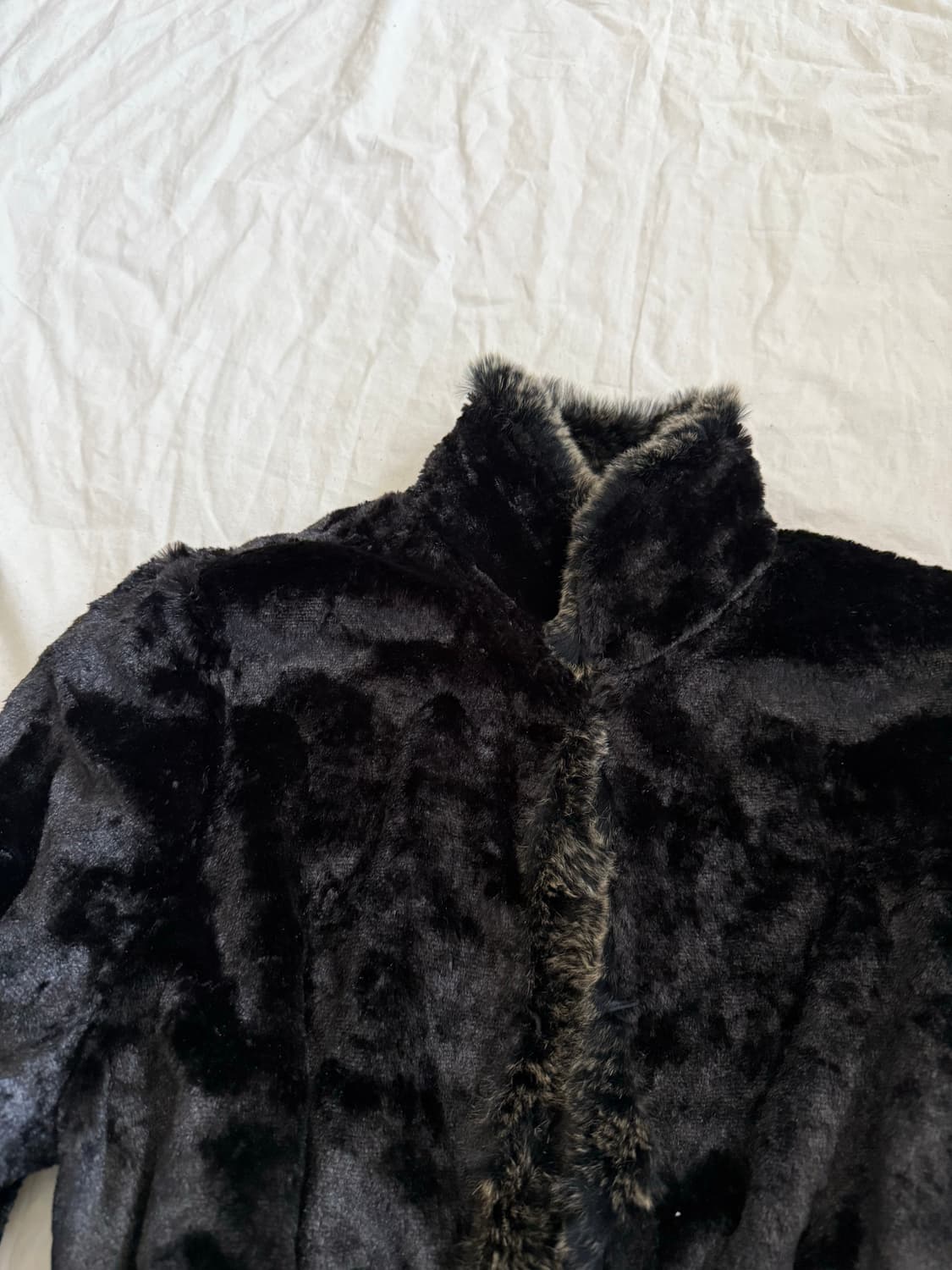 블랙 리버시블 퍼 자켓 상품이미지4