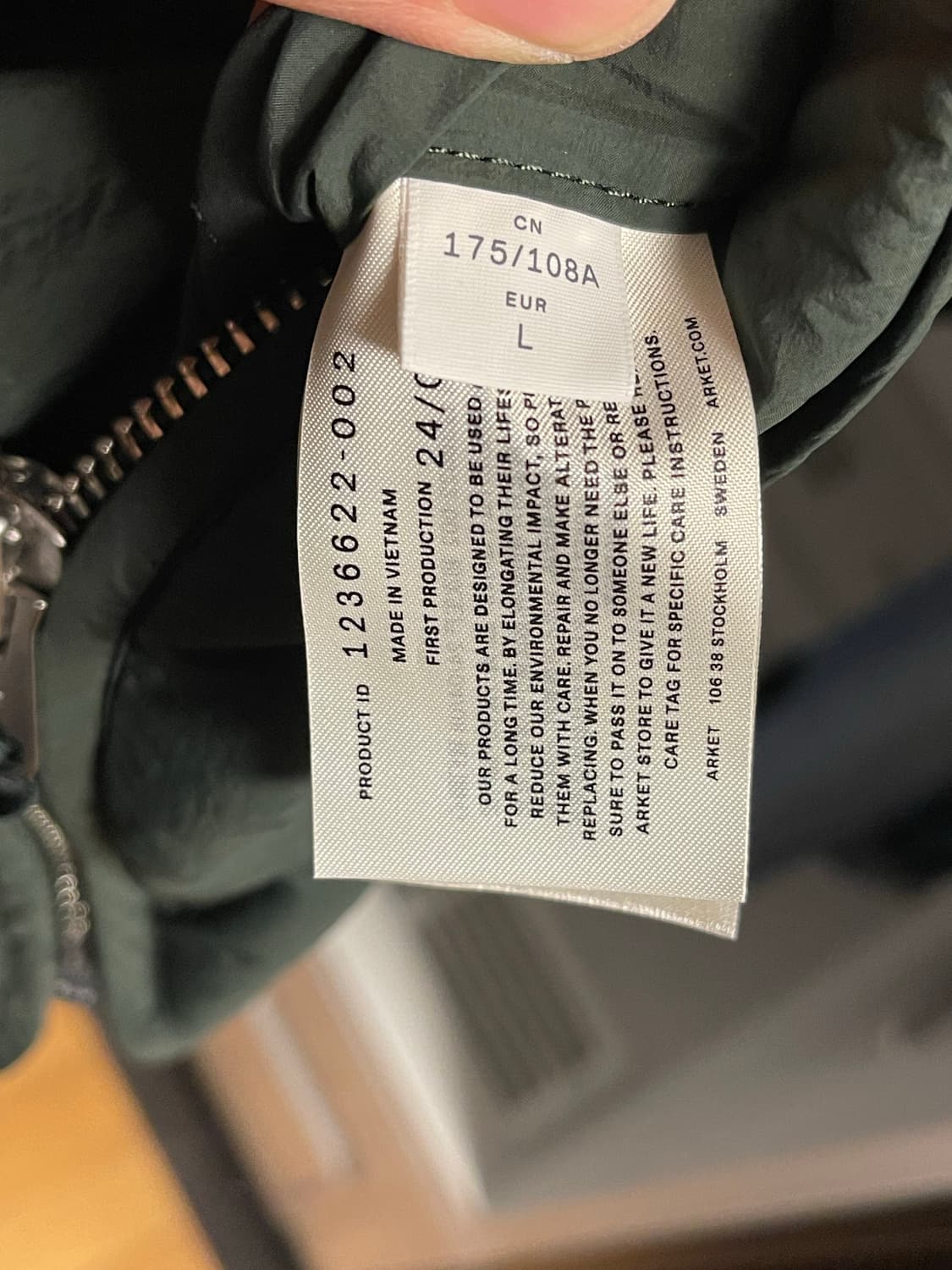 아르켓 다크그린 퀄팅 자켓 상품이미지6