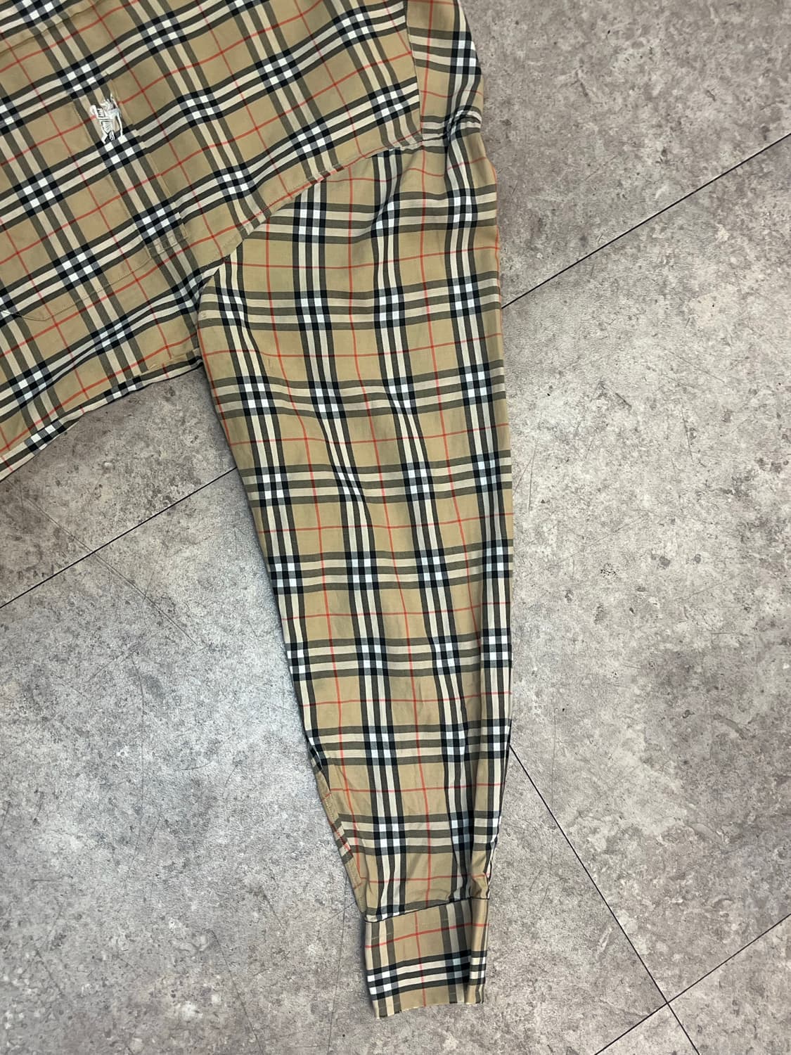 버버리 체크 셔츠 베이지 M #csz2538 상품이미지7