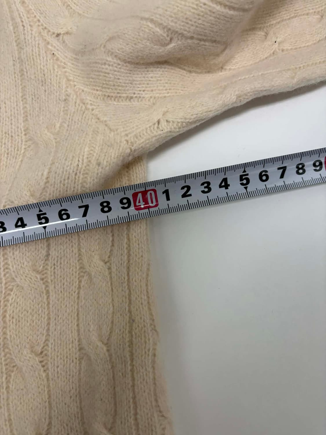 폴로 랄프로렌 신형 라벨 울 캐시미어 아이보리 케이블 걸즈 브이넥 니트( 상품이미지7