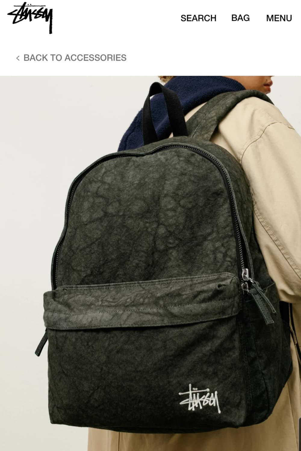 스투시 Stussy 워시드 캔버스 백팩 그린 상품이미지8