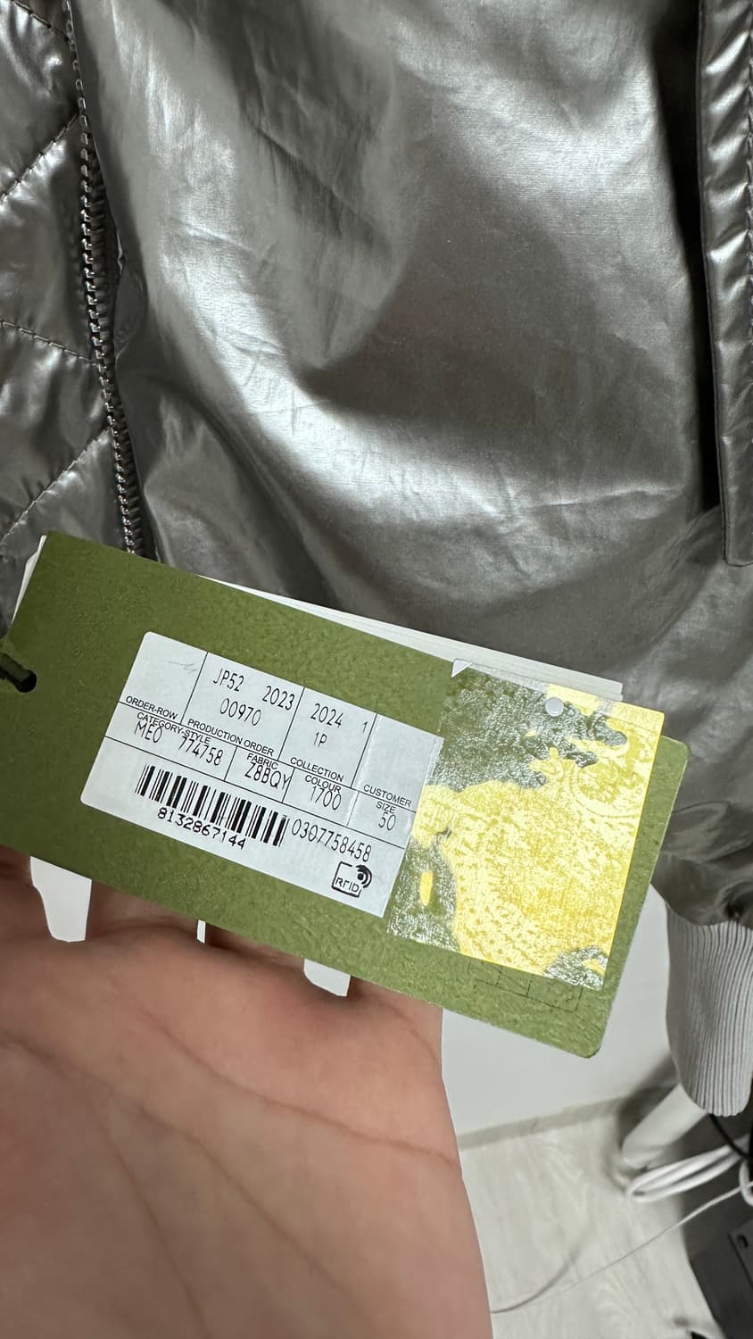 구찌 남성 실버 ma-1 점퍼 정품 새상품 50사이즈 상품이미지3