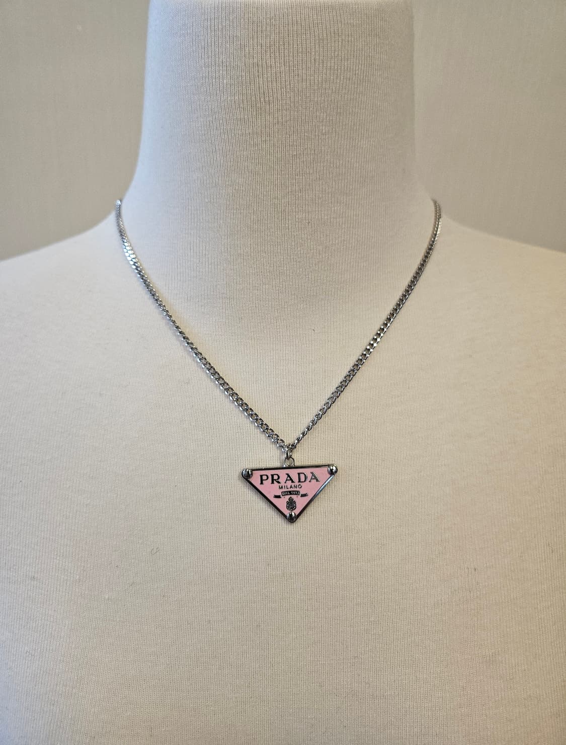 프라다 업사이클링 롱체인 목걸이 핑크 상품이미지7
